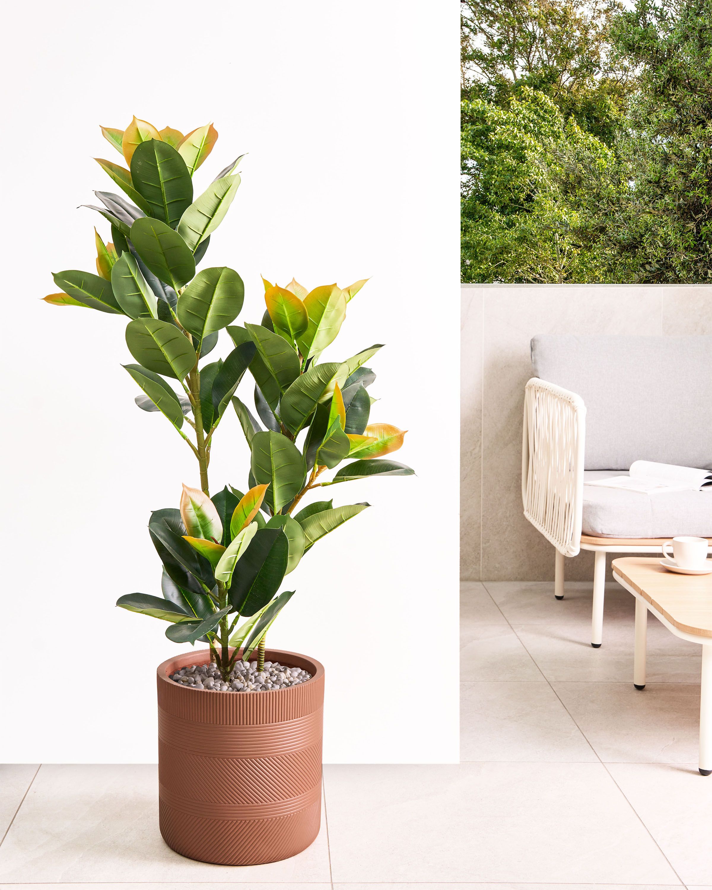 Plant Pot VOULA 31 cm Brown