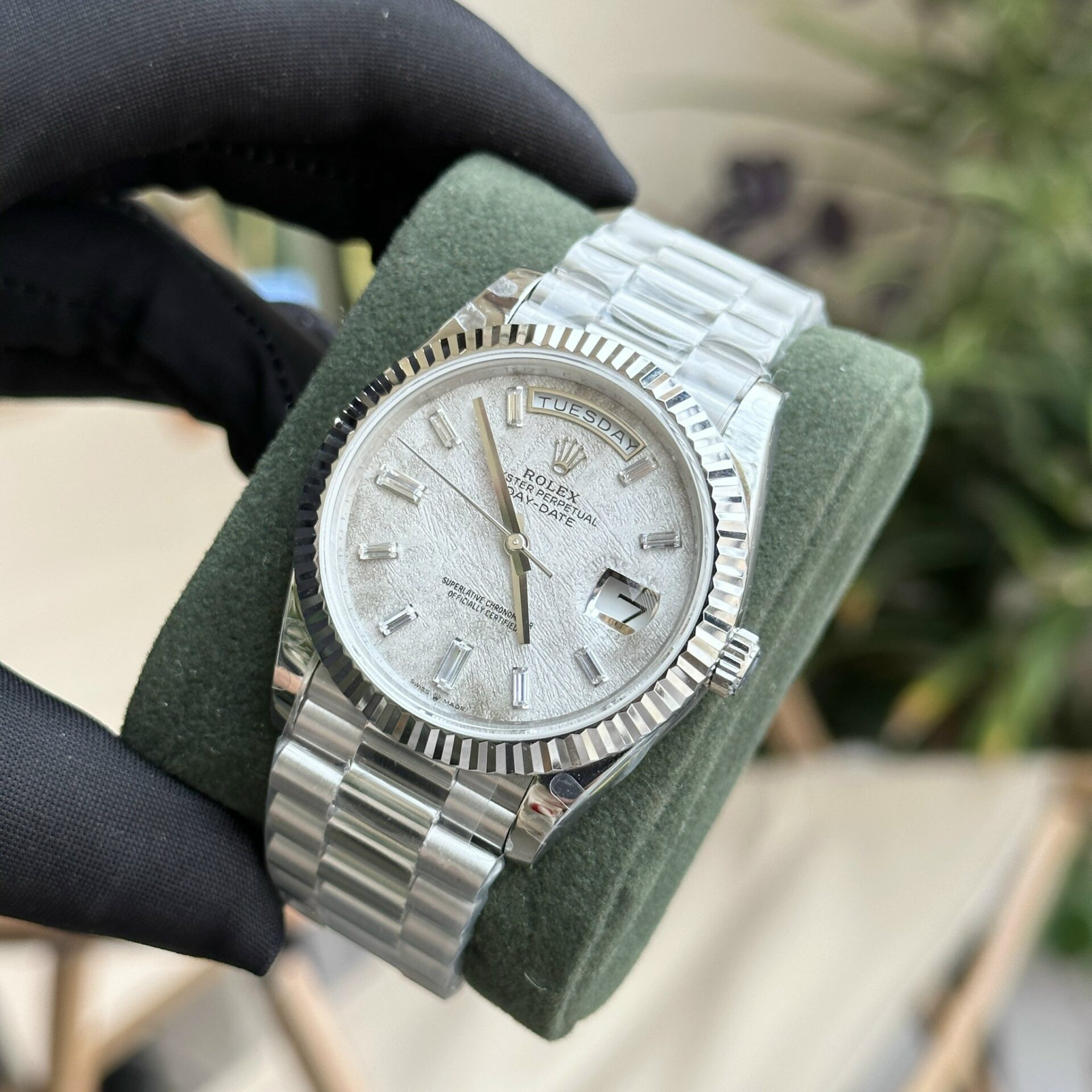 Rolex Replica Watch Day-Date Meteorite Dial President Strap GM Factory 40mm - Elite Watch Atelier