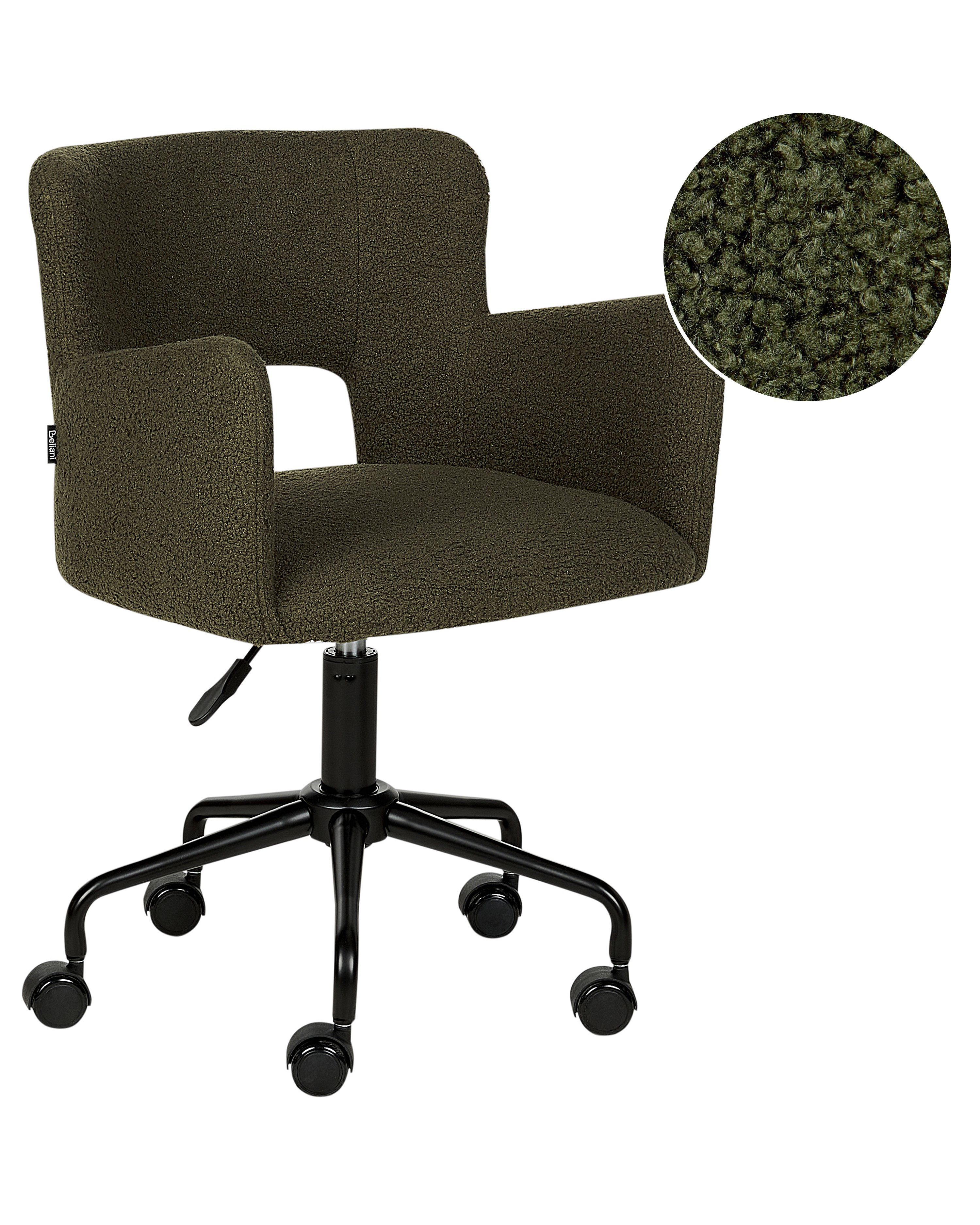 Desk Chair SANILAC II Boucle Dark Green