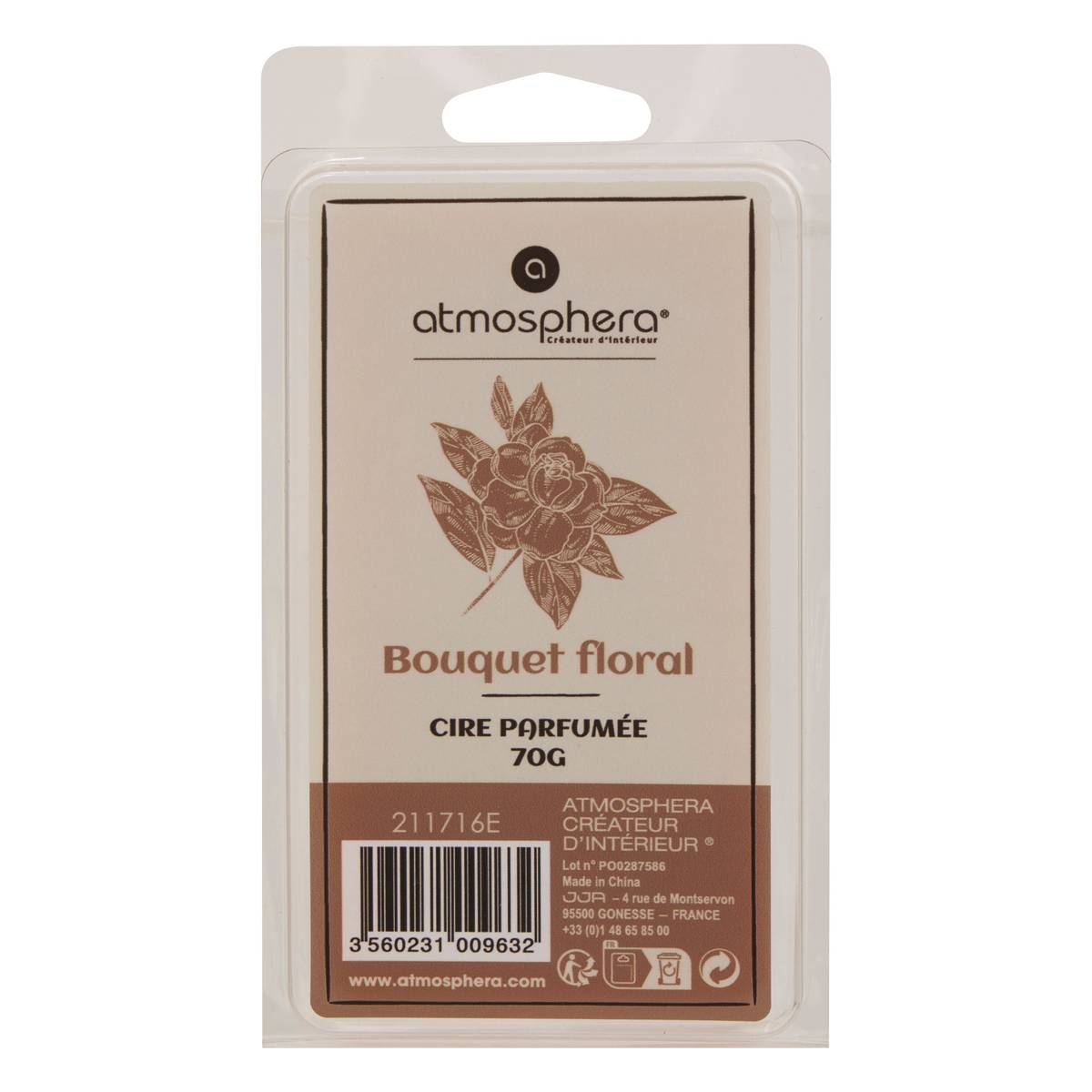 Scented Wax "Laura" Orange Blossom, Orange, 70g