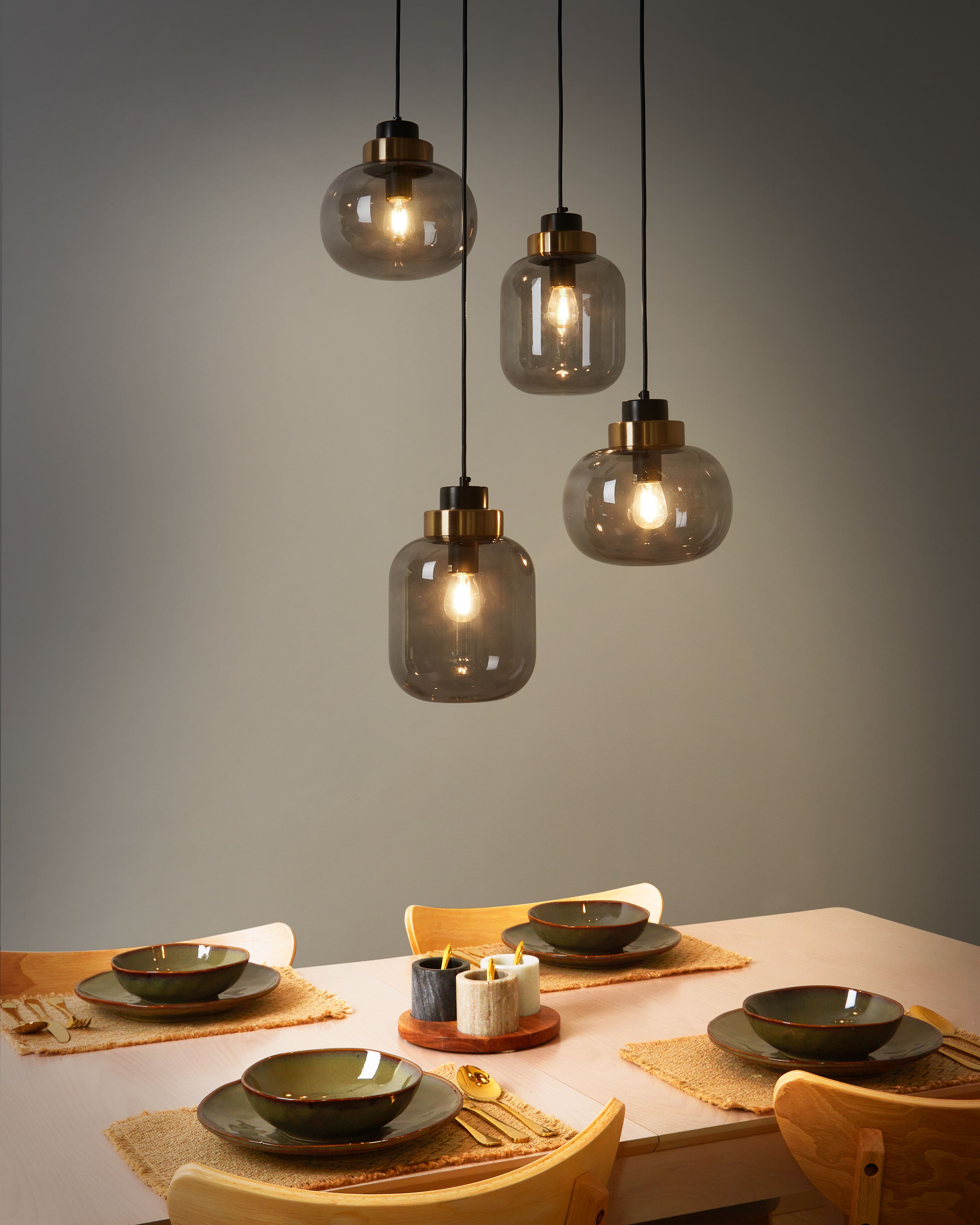 Pendant Lamp ZAYANDE Glass Light Grey