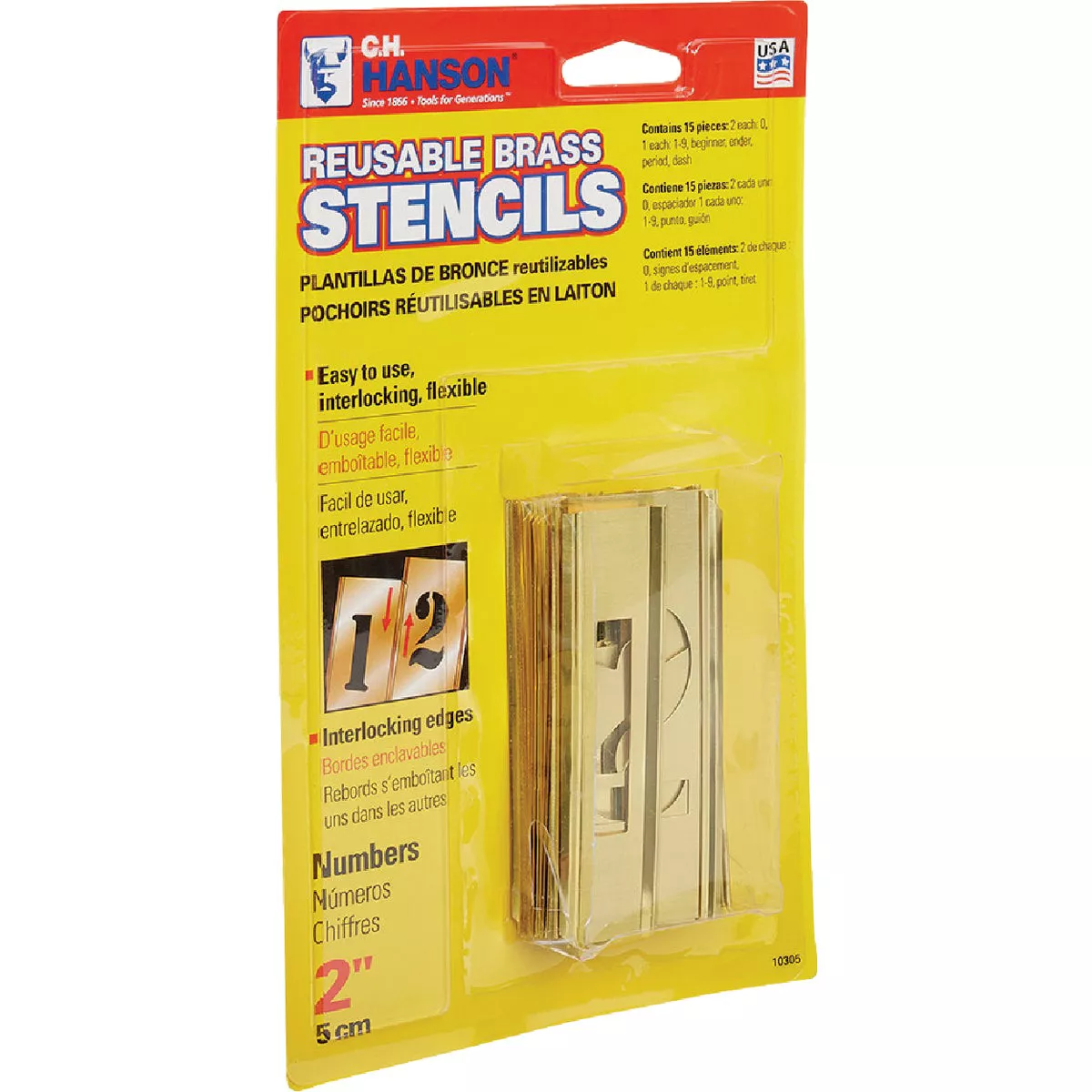 C.H. Hanson 2 In. Numeral Stencil Set (15 Piece)