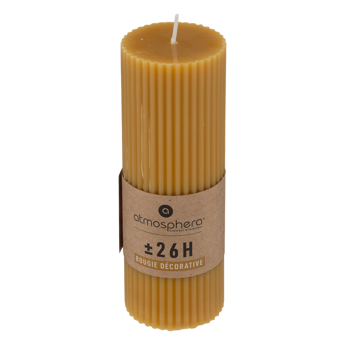 Round candle "Demi" Mustard yellow, 230g