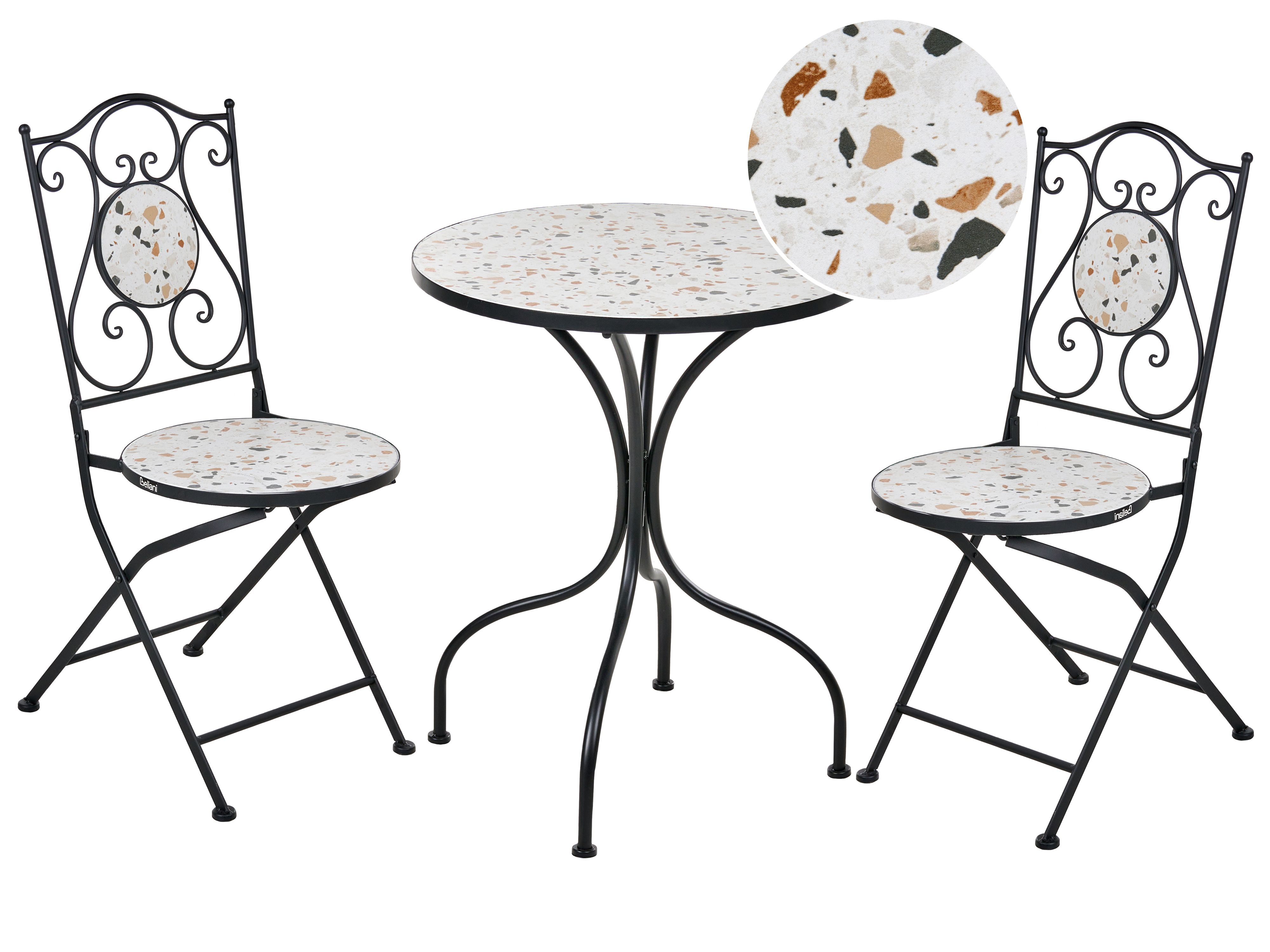 Bistro Set Folding ARTENA Metal Black