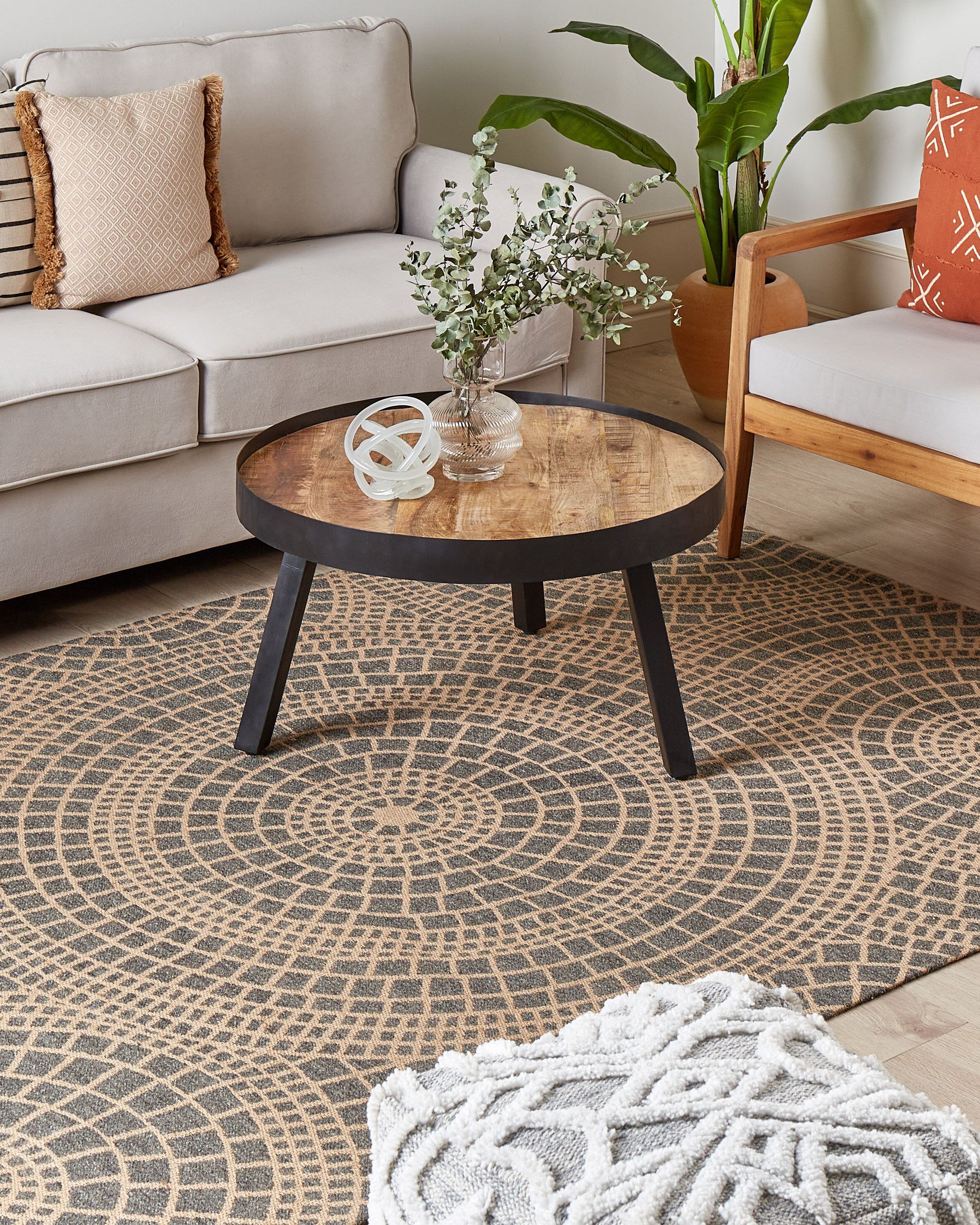 Rug ARIBA Grey Beige 160 x 230 cm Jute
