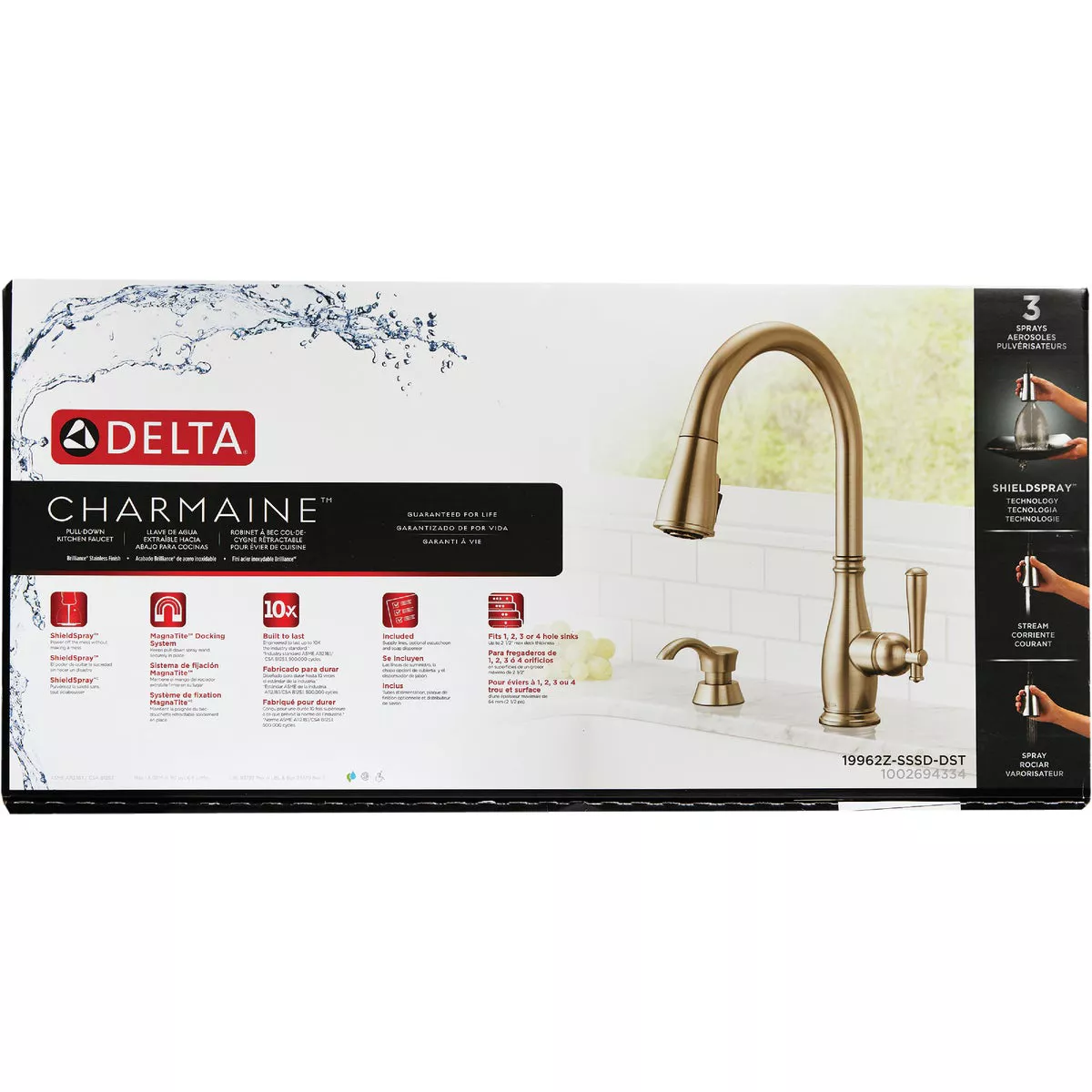 Delta Charmaine Stainless 1-Handle Pull-Down Kitchen Faucet with Soap Dispenser