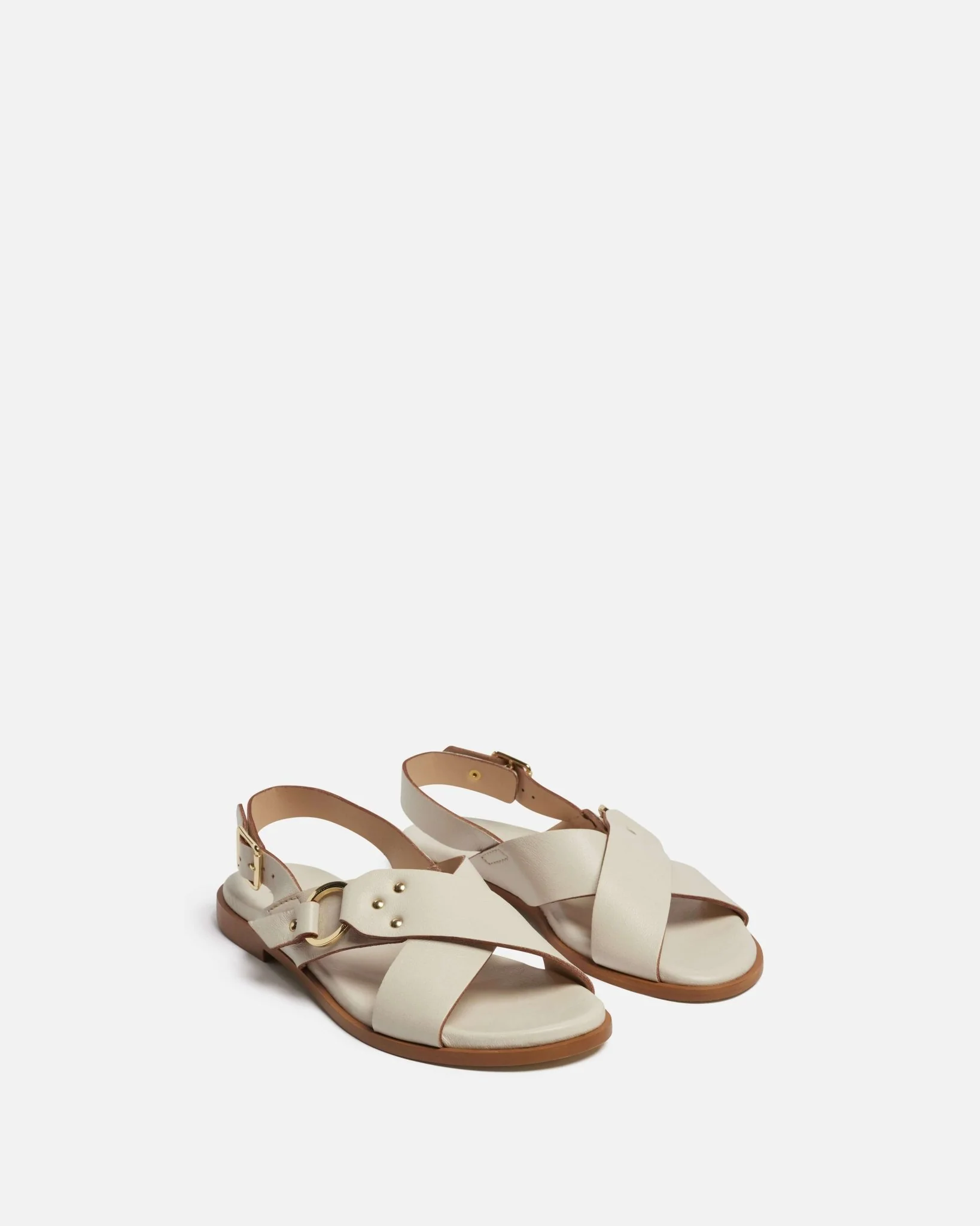 SANDALES LADDIE - Plates en cuir écru
