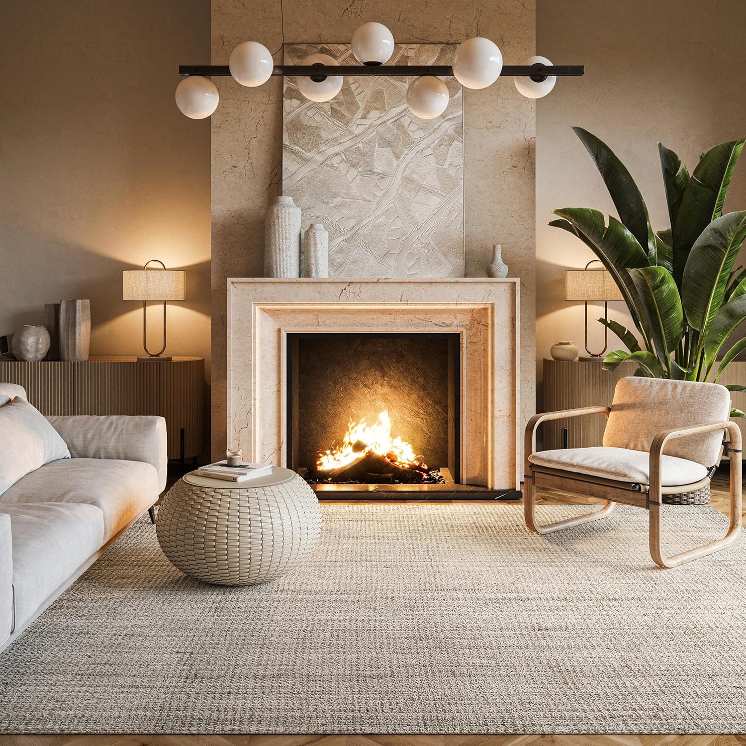 nuLOOM Ashli Solid Farmhouse Jute Area Rug, 11'6