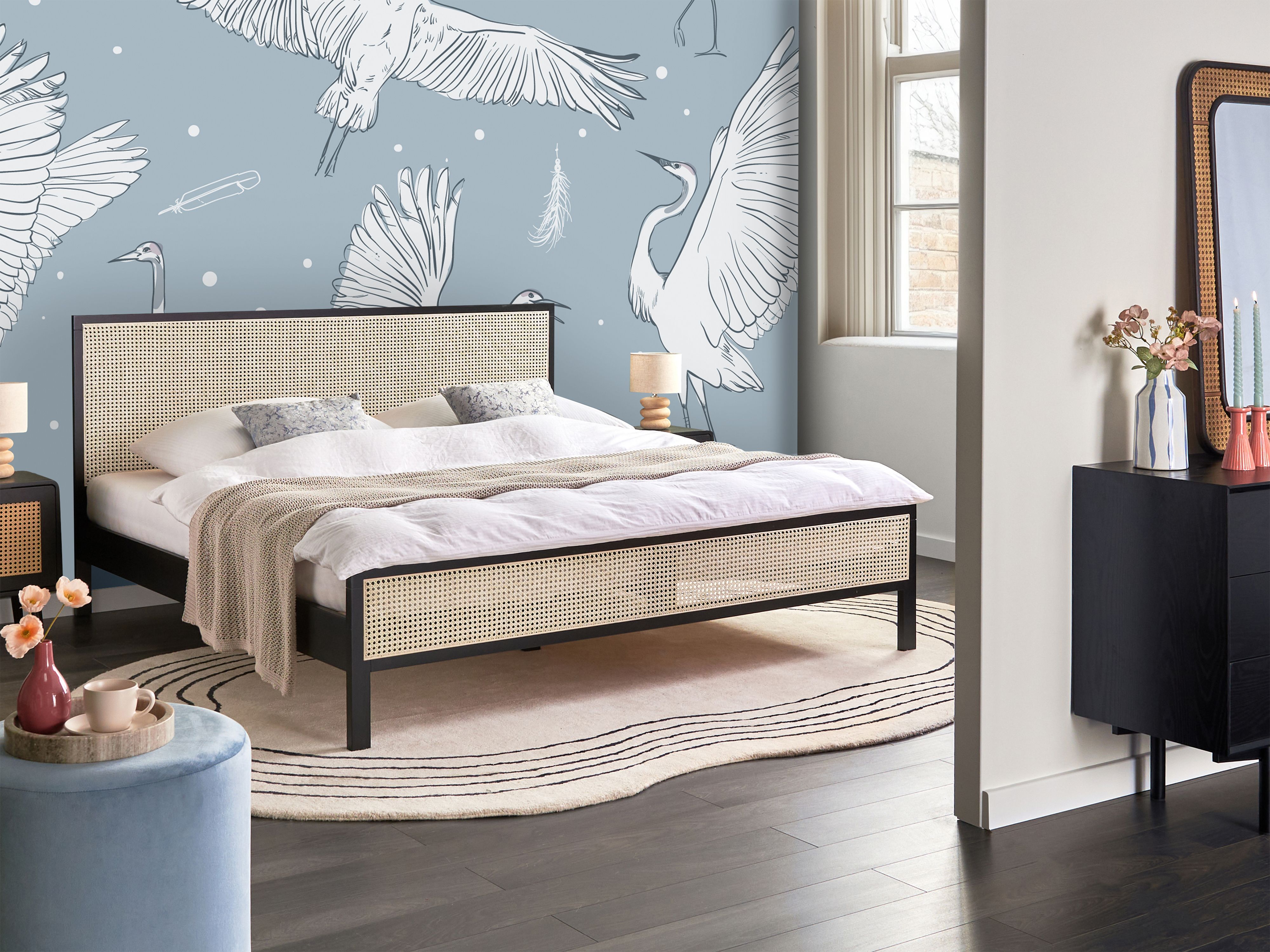 Bed Pine Wood SALERNAS 180 x 200 cm (EU Super King) Black