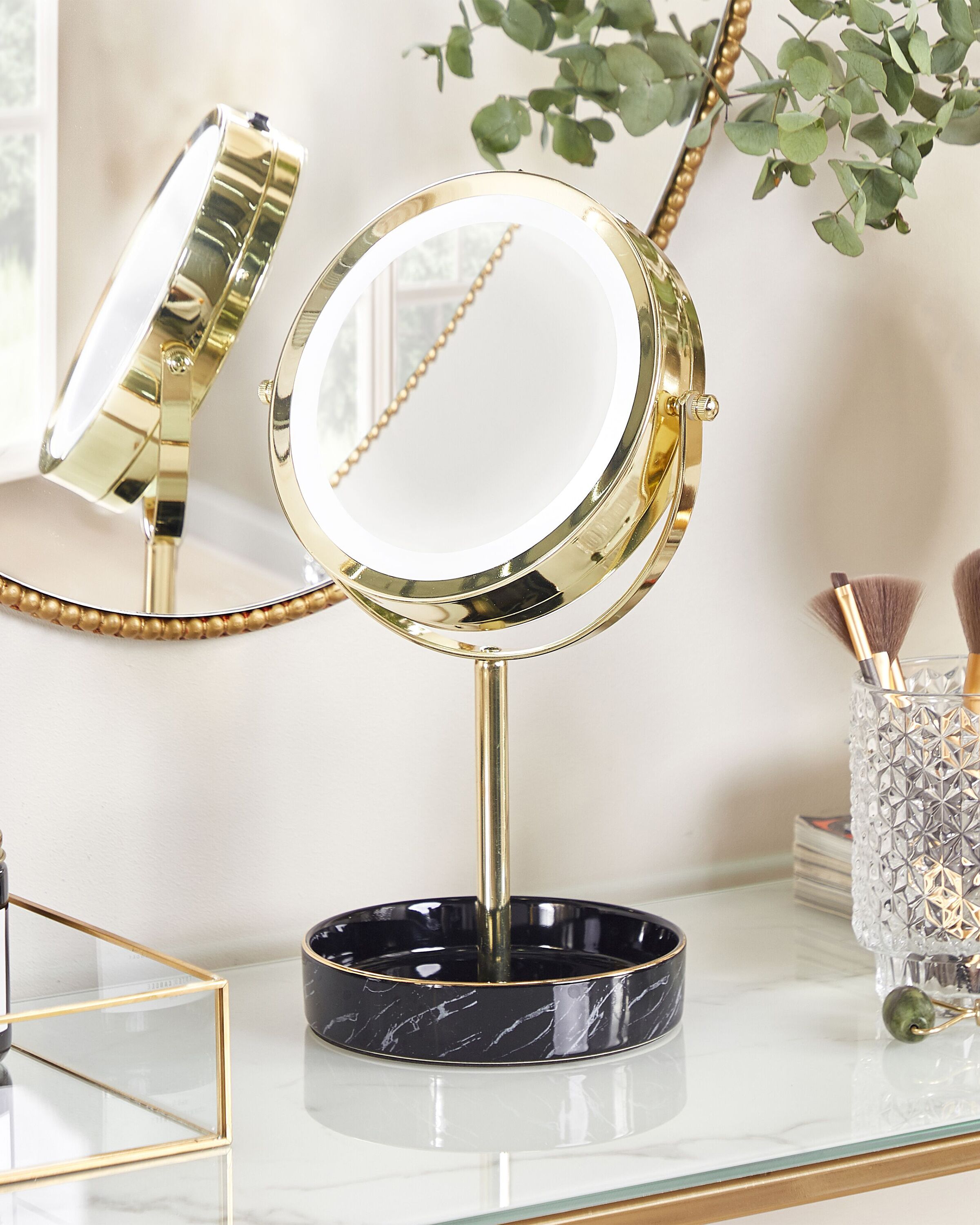 Makeup Mirror LED SAVOIE Black/ Gold