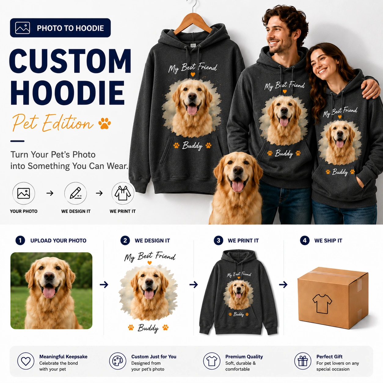 Pet Edition | Custom Pet Photo Vintage Wash Hoodie