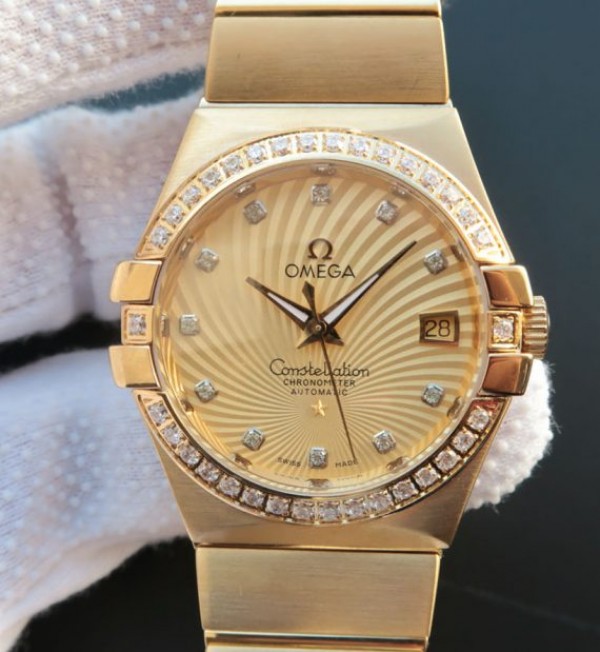 Replica Omega V6 Constellation 123.20.35 YG Case Yellow Dial - Elite Watch Atelier