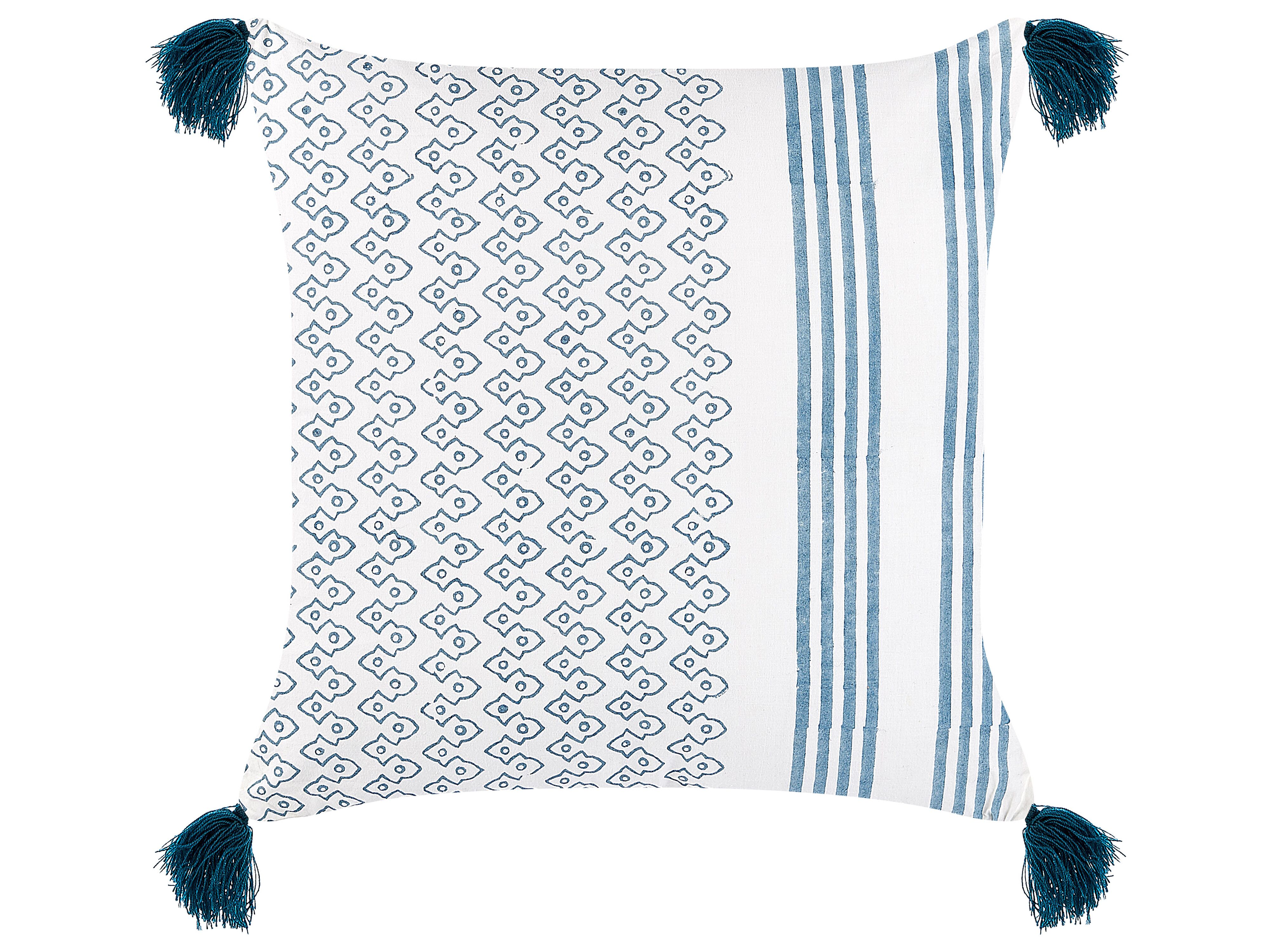 Throw Cushion TILIA Cotton 45 x 45 cm Blue Geometric Pattern