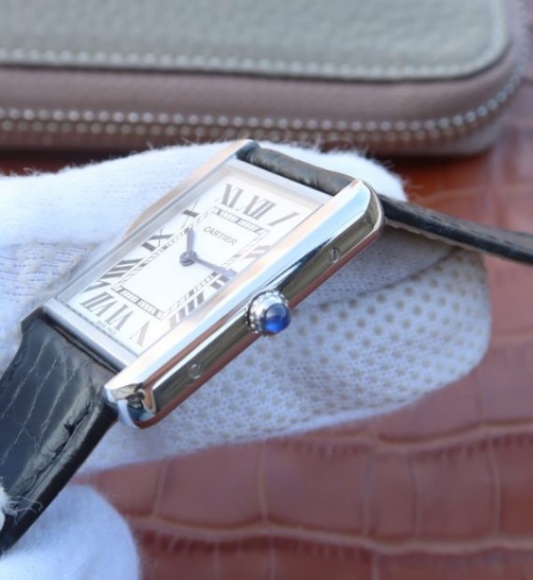Replica Cartier Tank Solo SS White Dial Black Leather Strap Ronda Quartz - Top club