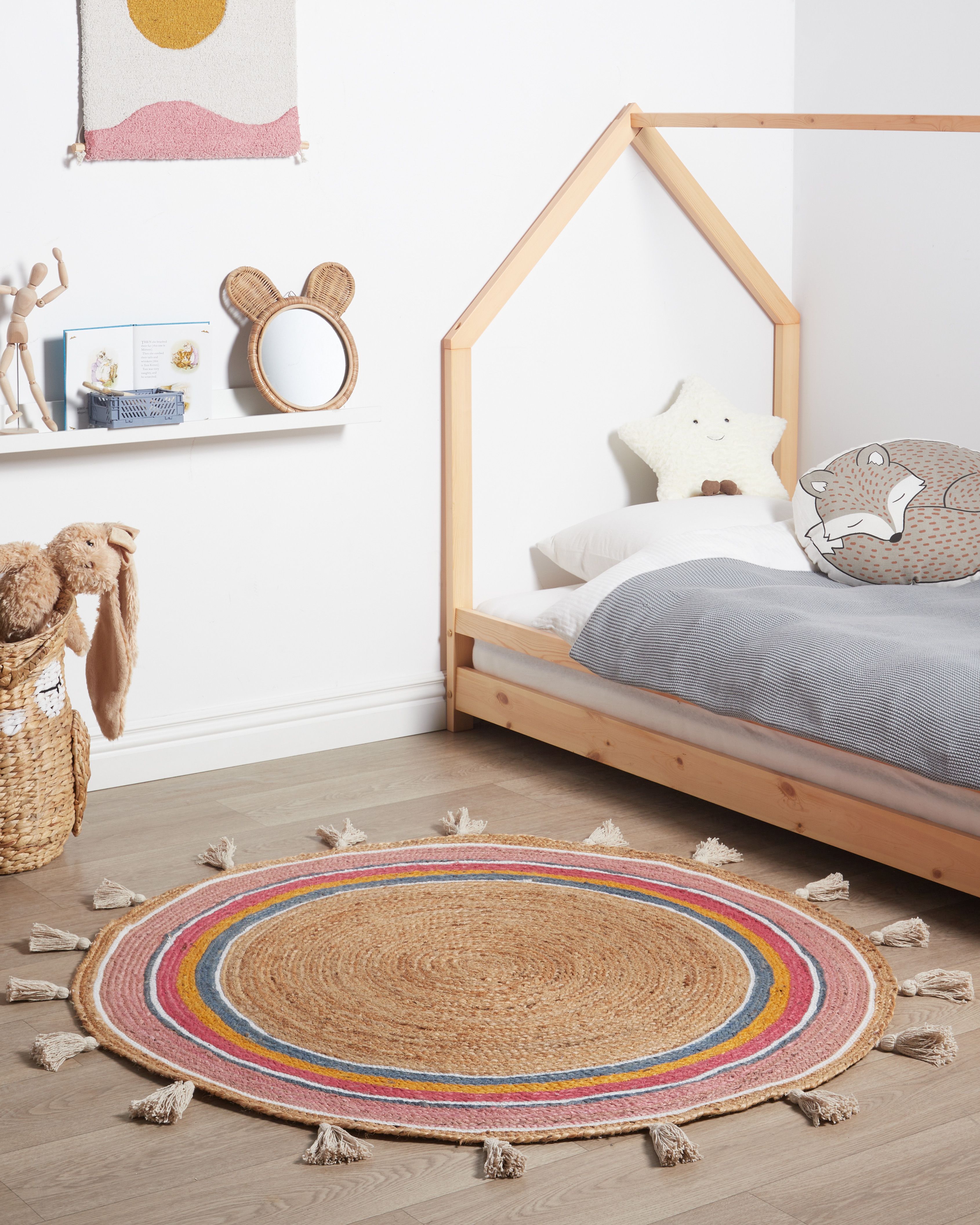 Kids Rug ZANAVI Multicolour ø 120 cm Jute