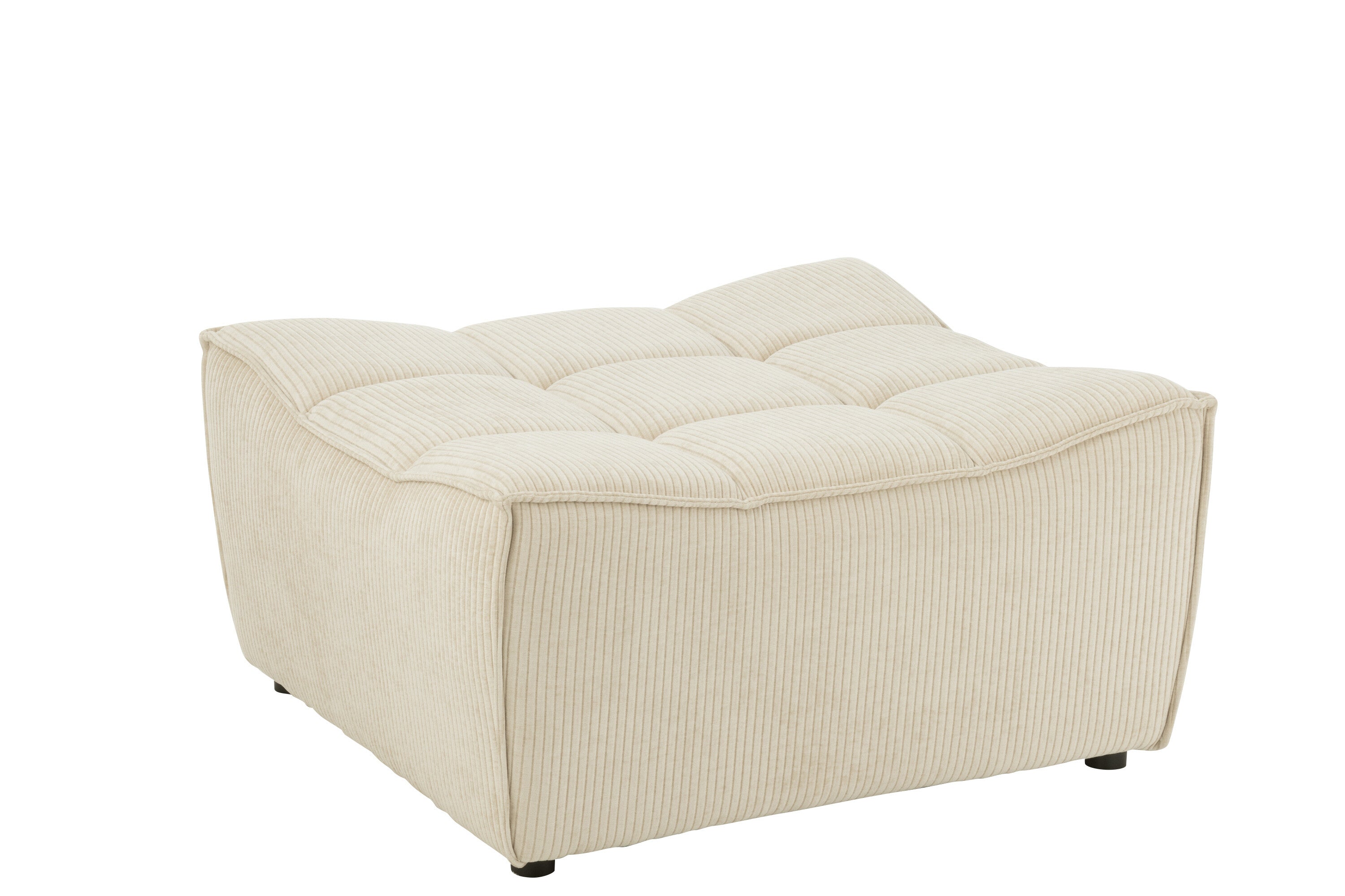 J-Line poef Grid - populierenhout schuim - beige