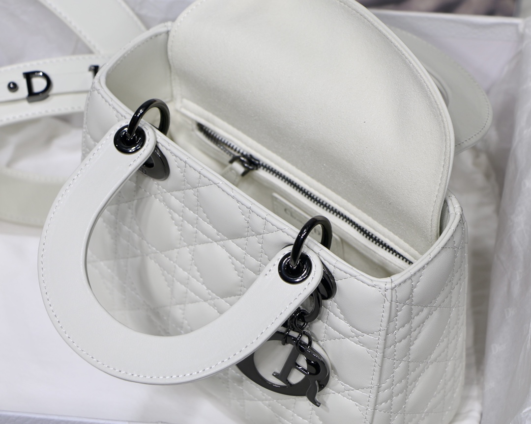 Small Lady Dior My Abcdior Bag Black/Grey/White For Women 8in/20cm1:1High-quality replica