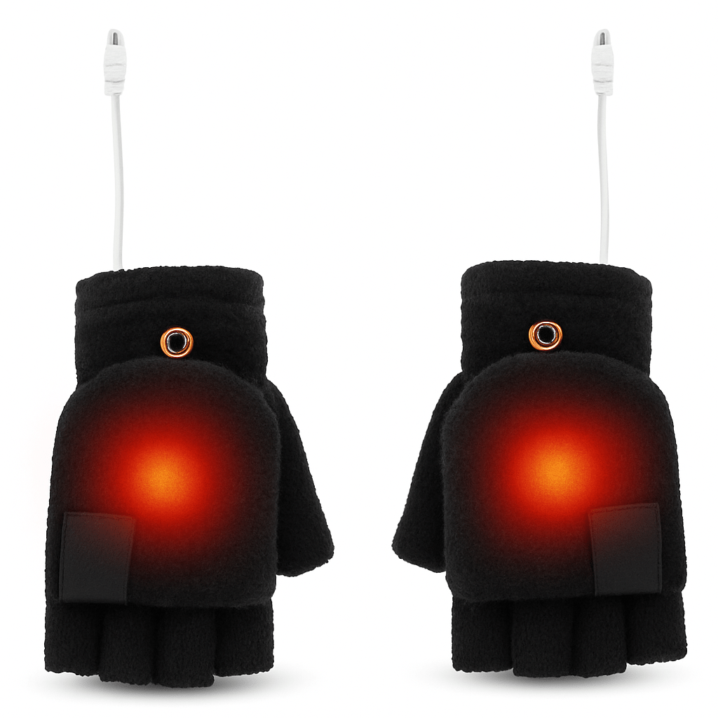 Verwarmde Vingerloze Handschoenen – USB Aangedreven Thermo Handschoenen met Snelle Verwarming voor Koude Dagen