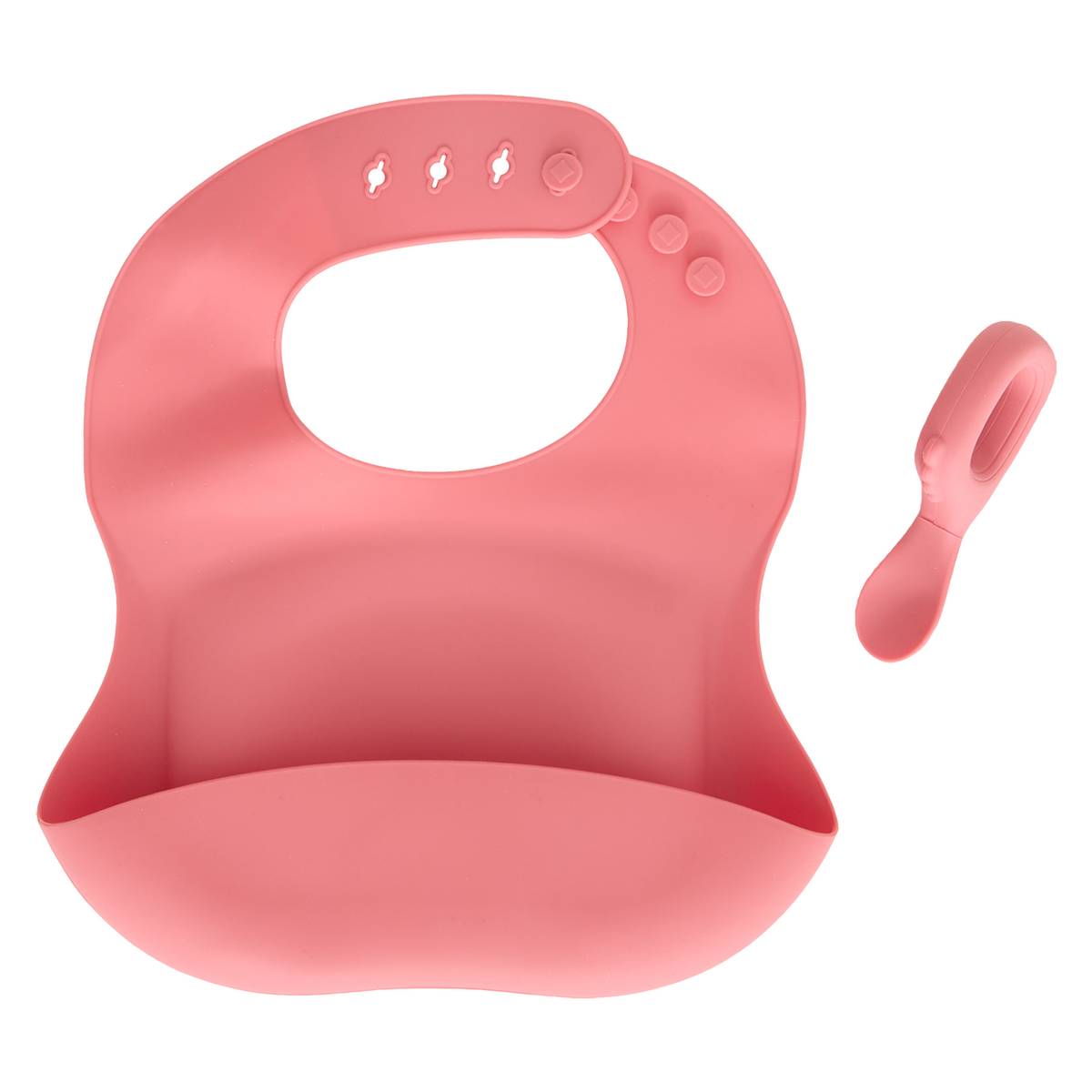 Child Bib Set "Yum" 2 pieces, Pink