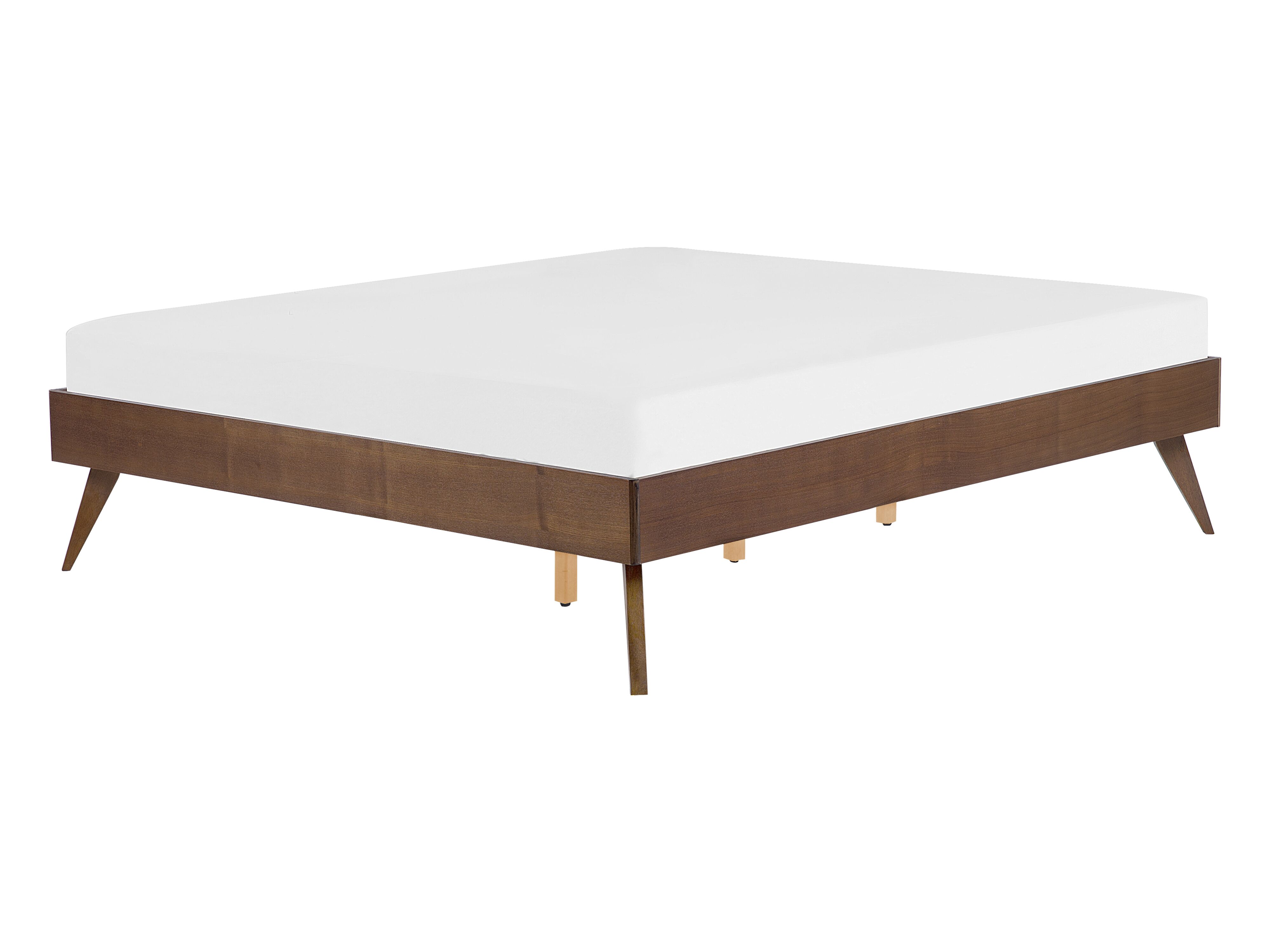 Bed without Headboard BERRIC 140 x 200 cm (EU Double) Dark Ash Wood
