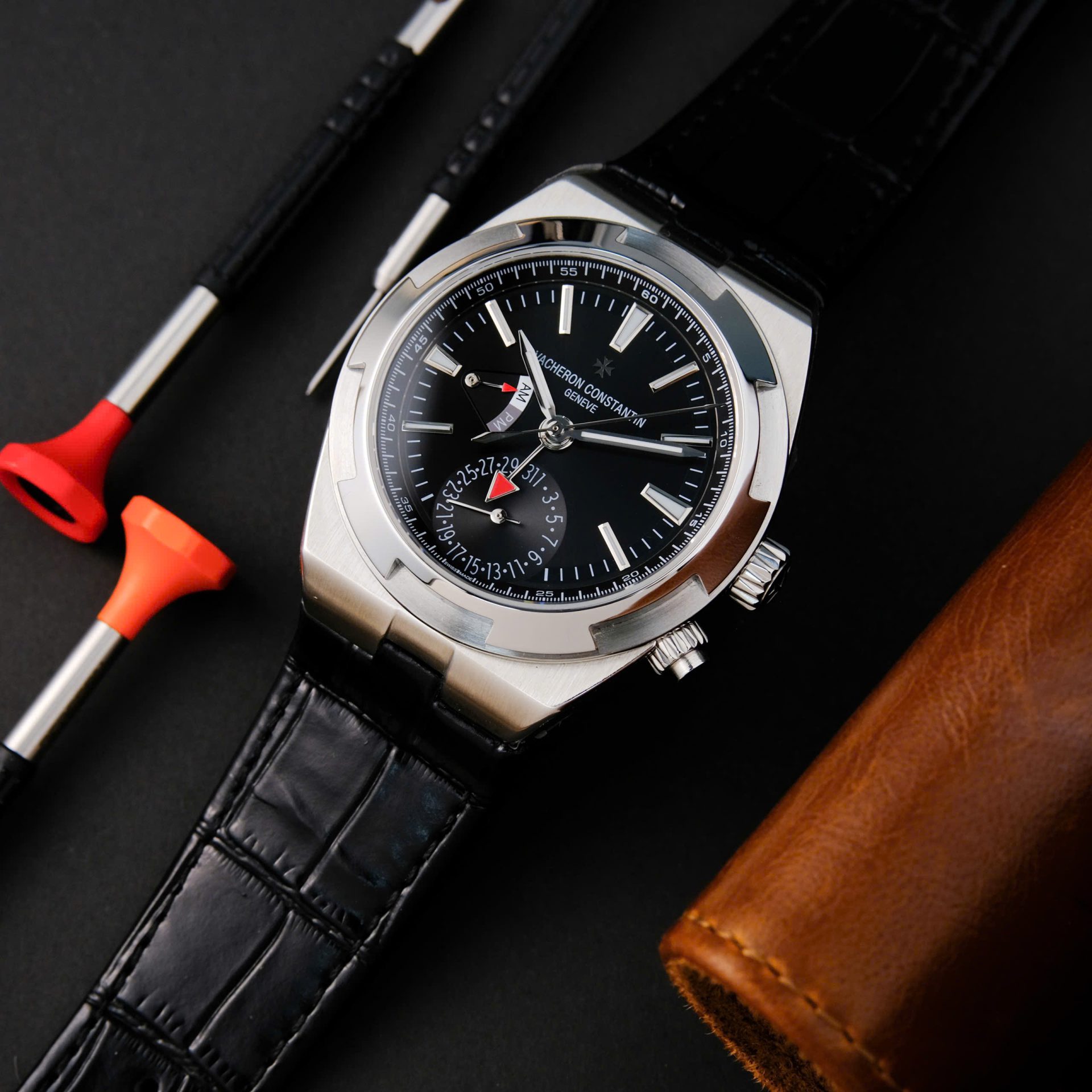 Vacheron Constantin Overseas Dual Time 7900V Replica Watch Black Dial PZ Factory 41mm - Top club