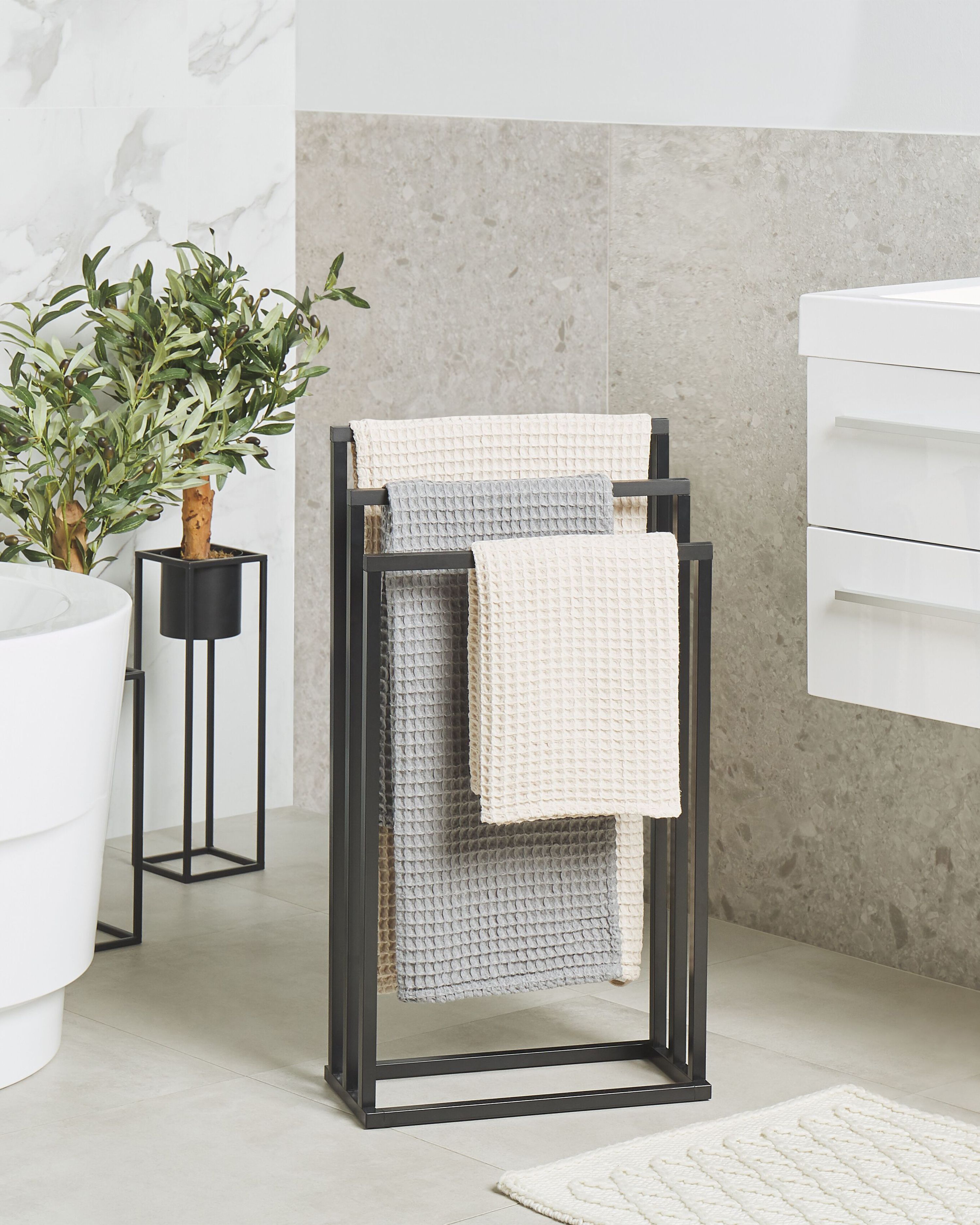 Towel Stand CHARRAS Metal Dark Brown