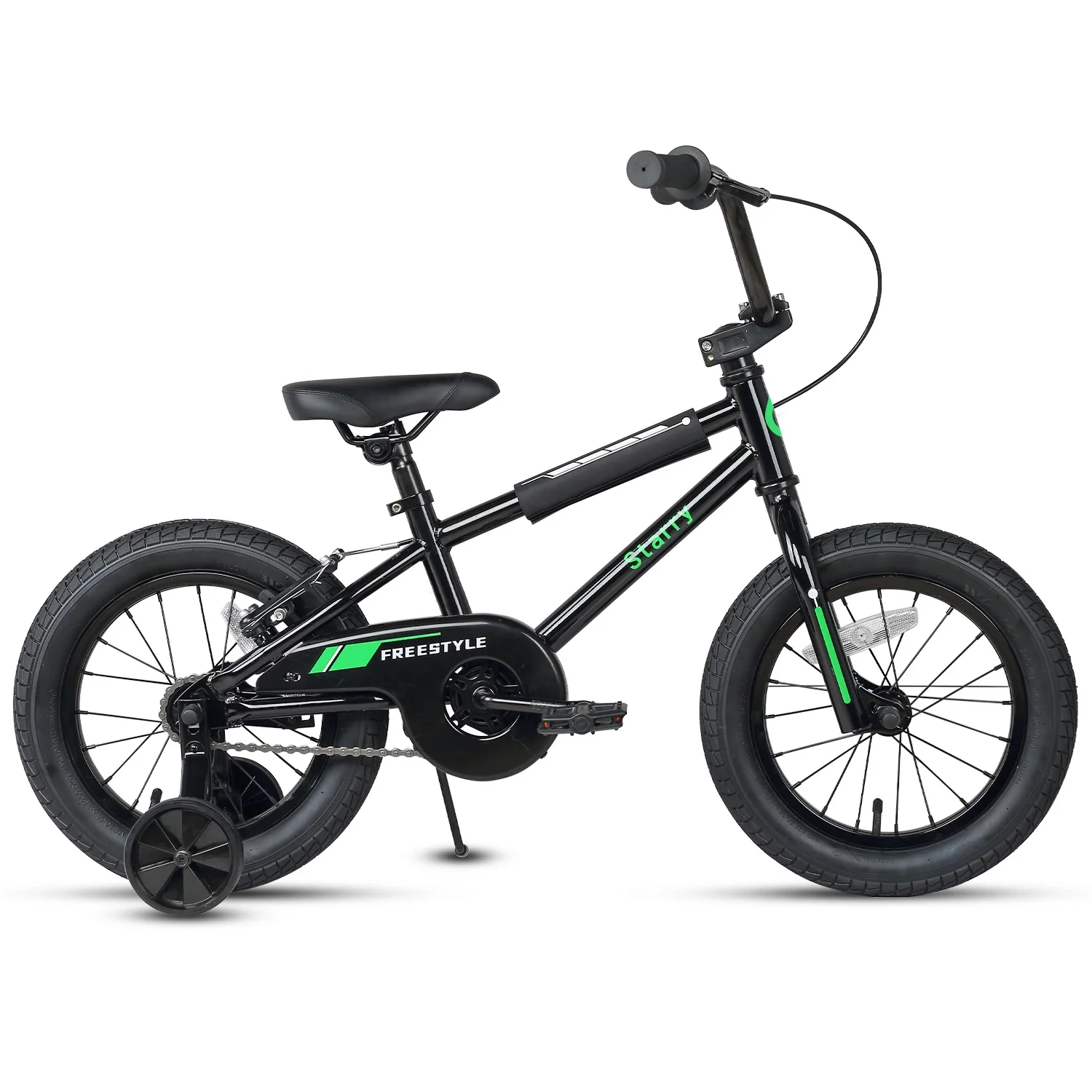 Glerc 14 Inch Little Kids Bike BMX Style Bicycle with Training Wheels Coaster Brake for 3 4 5 Years Old Boys Girls, Blue
