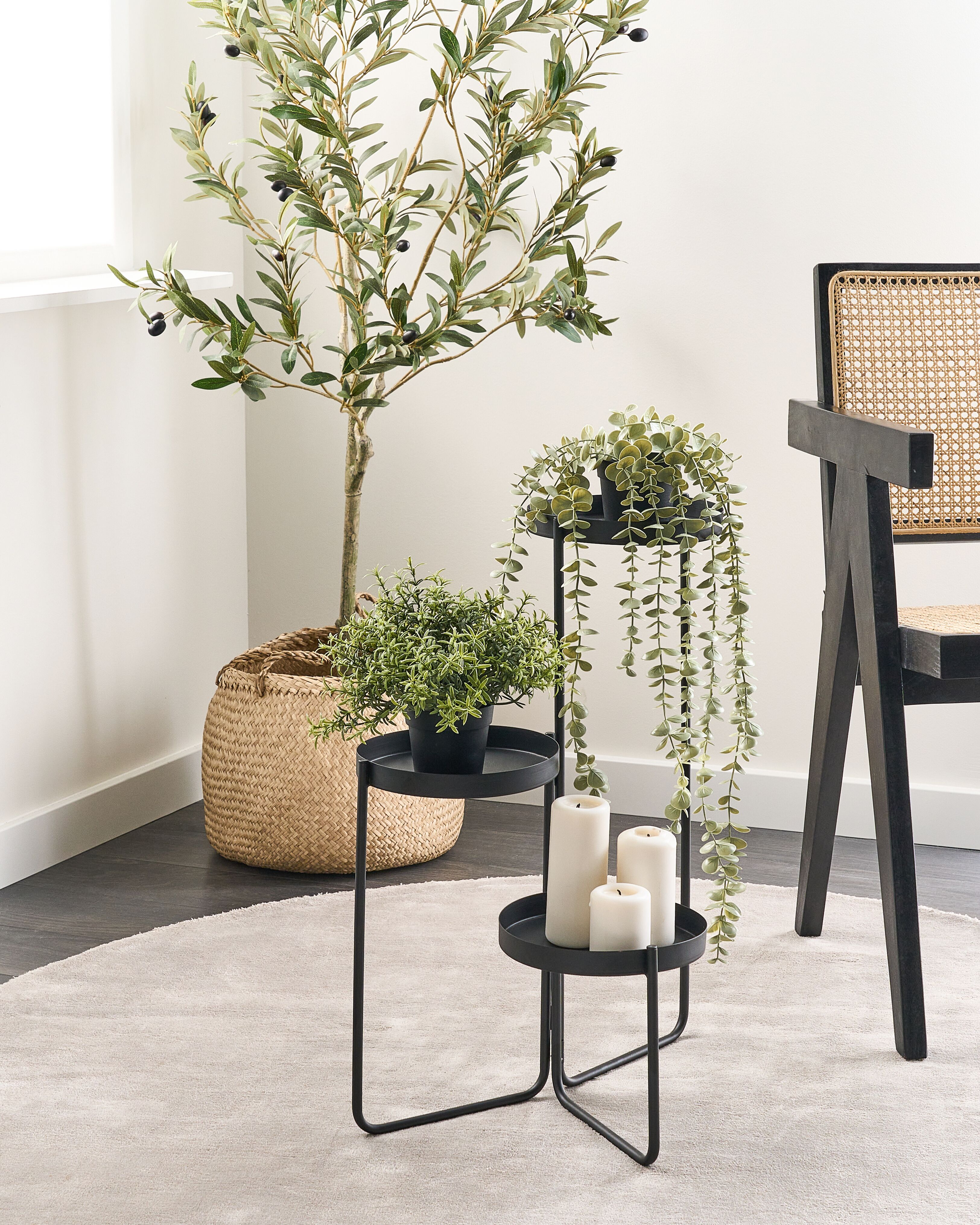 Plant Stand FRAGARIA Metal 42 cm Black
