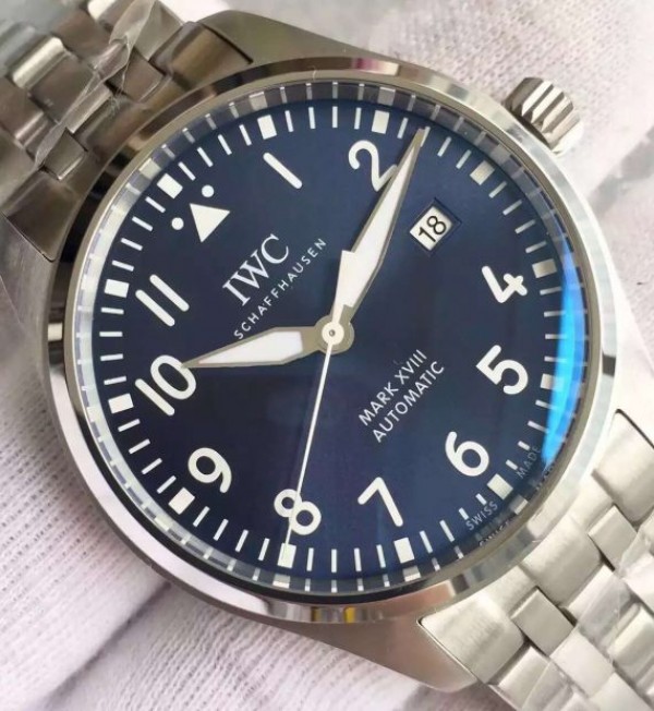 Replica IWC MKF Mark XVIII Le Petit Prince Blue Dial SS Bracelet A2892 - Top club
