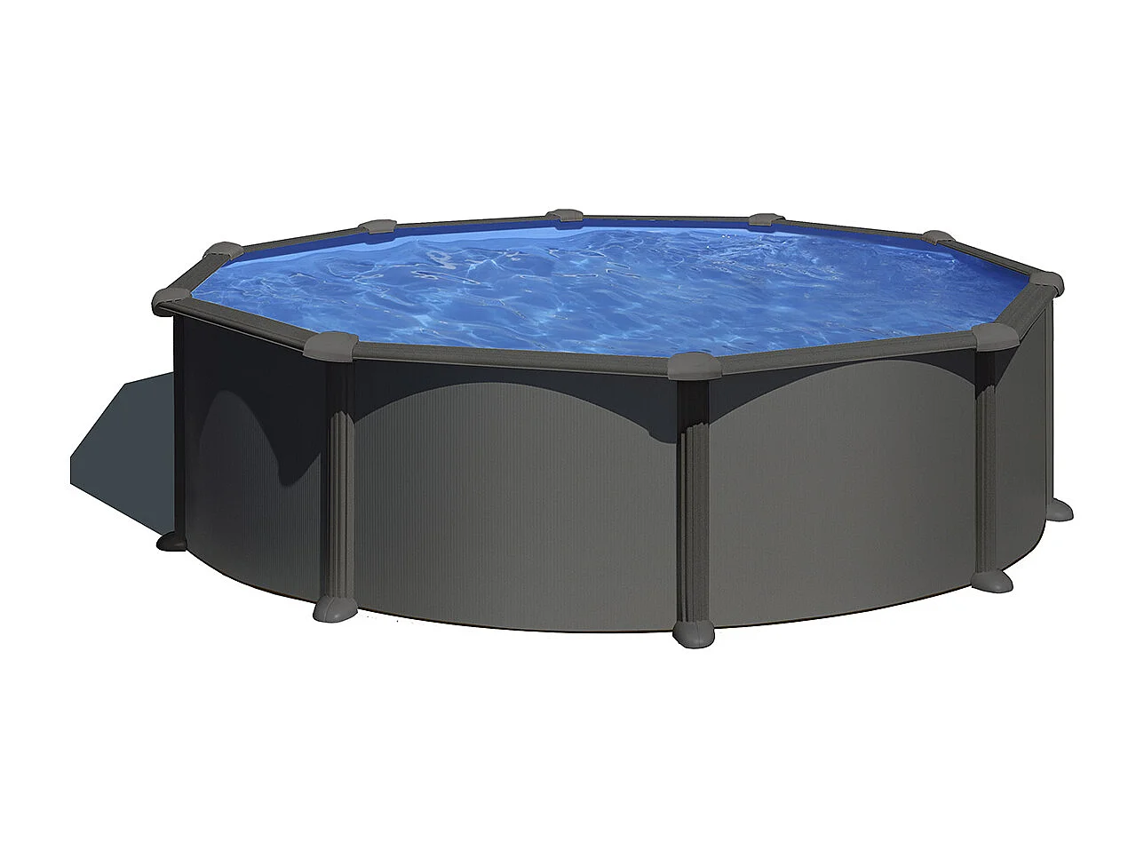 Piscine acier gris anthracite Louko ronde 4,80 x 1,22 m - Gré