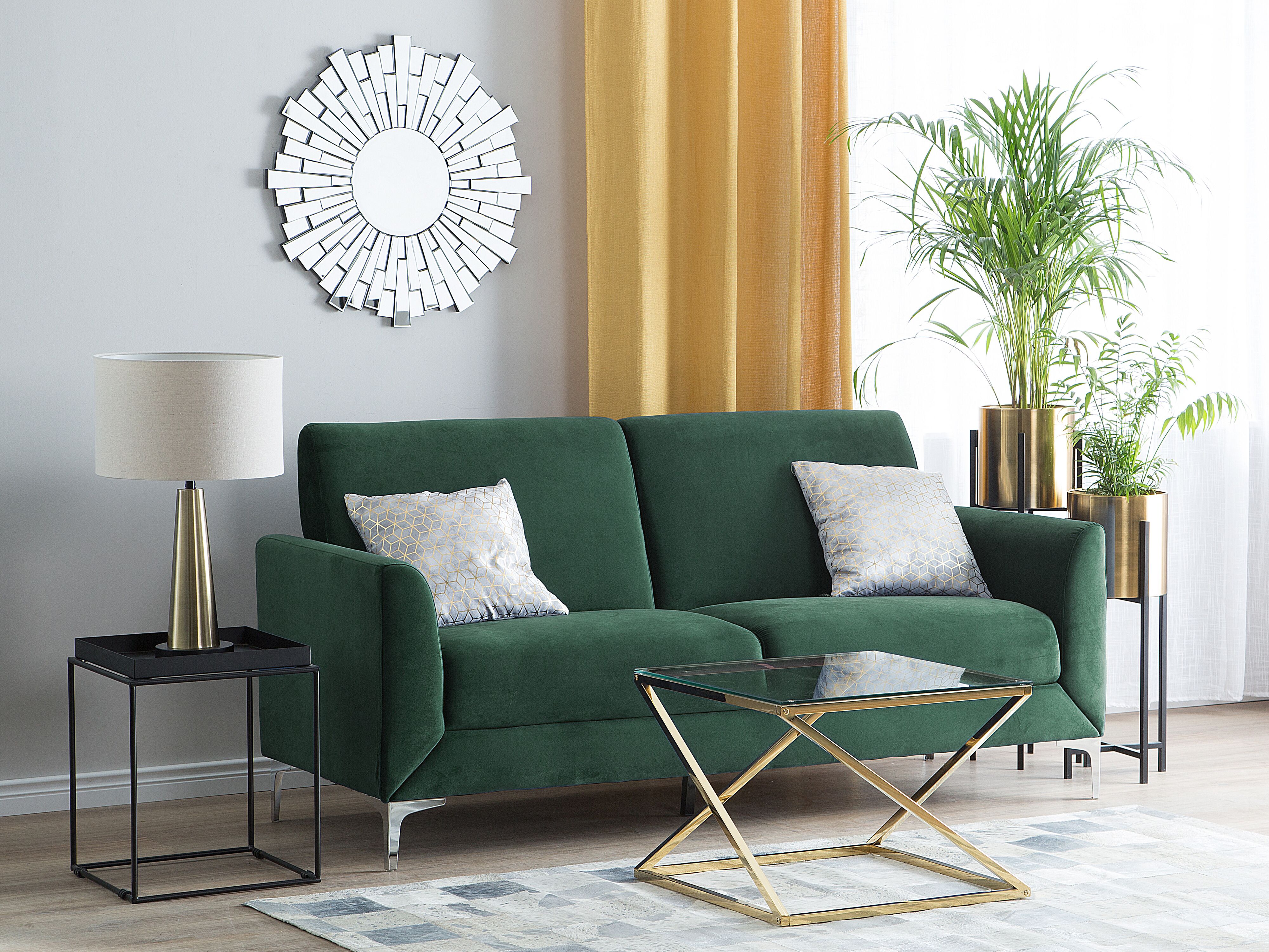 Sofa 3 Seater FENES Velvet Dark Green