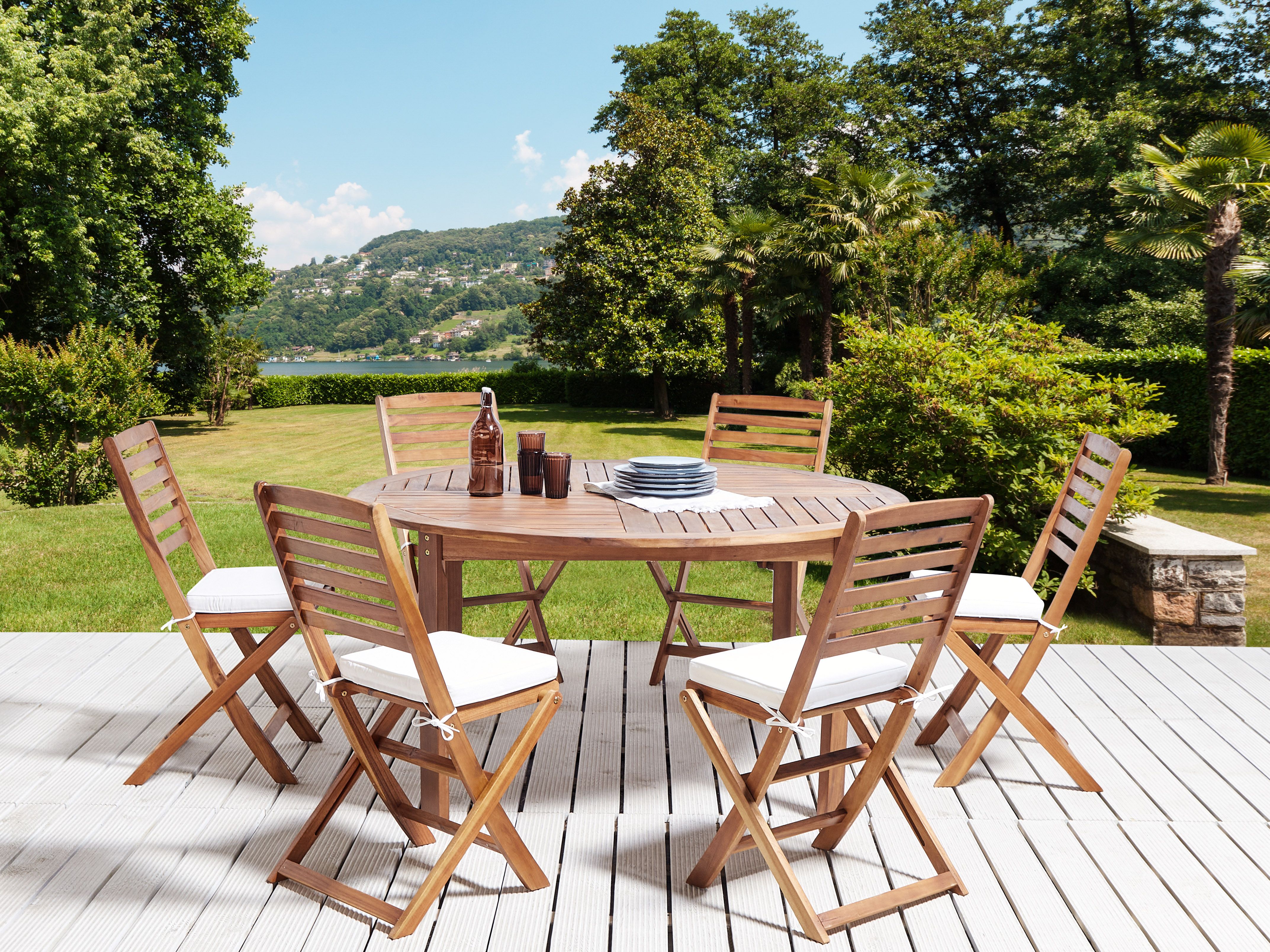 Set of 6 Garden Chair Cushions TOLVE 39 x 31 cm Off-White