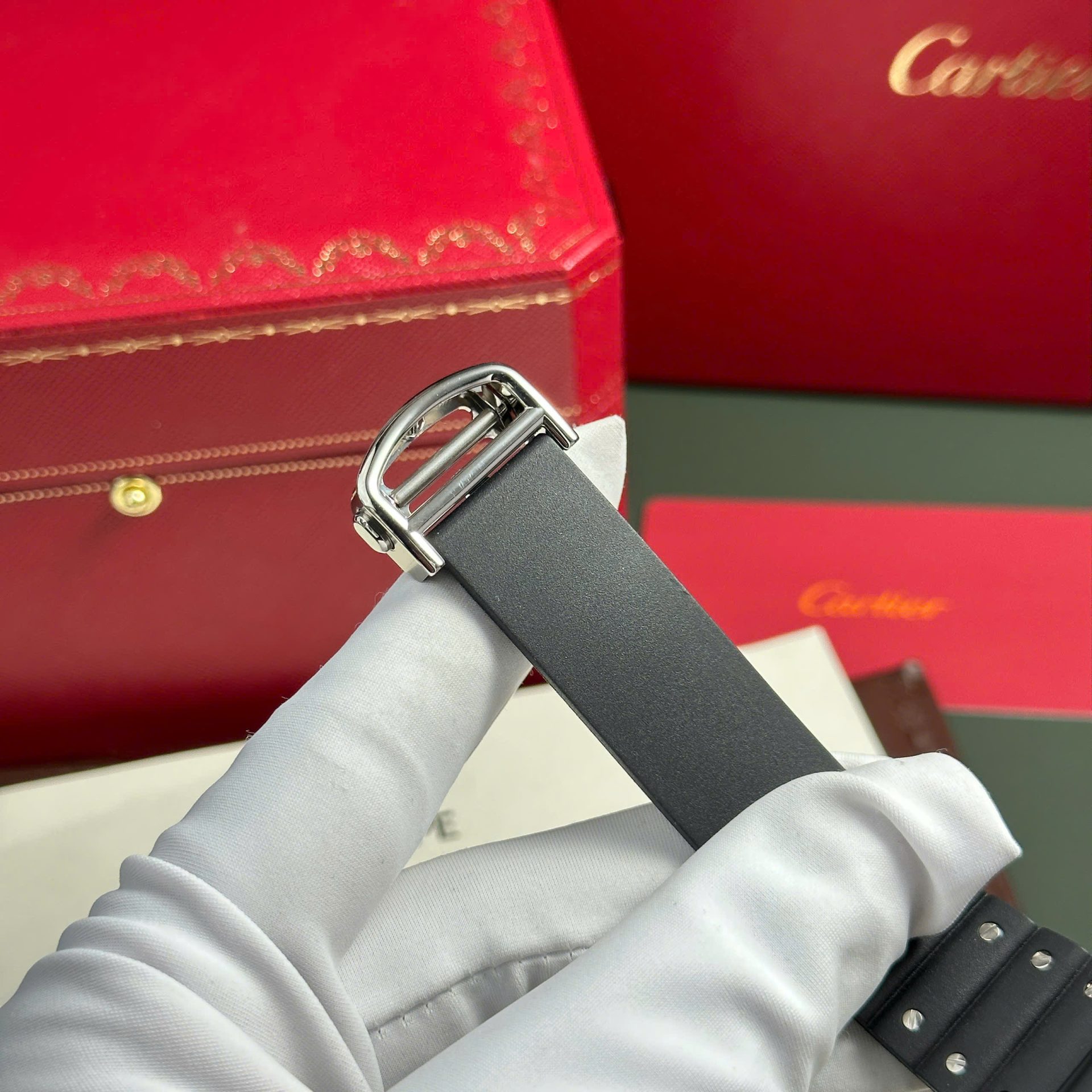 Cartier Santos Black Replica 11 Watch Rubber Strap BV Factory 39.8mm - Top club