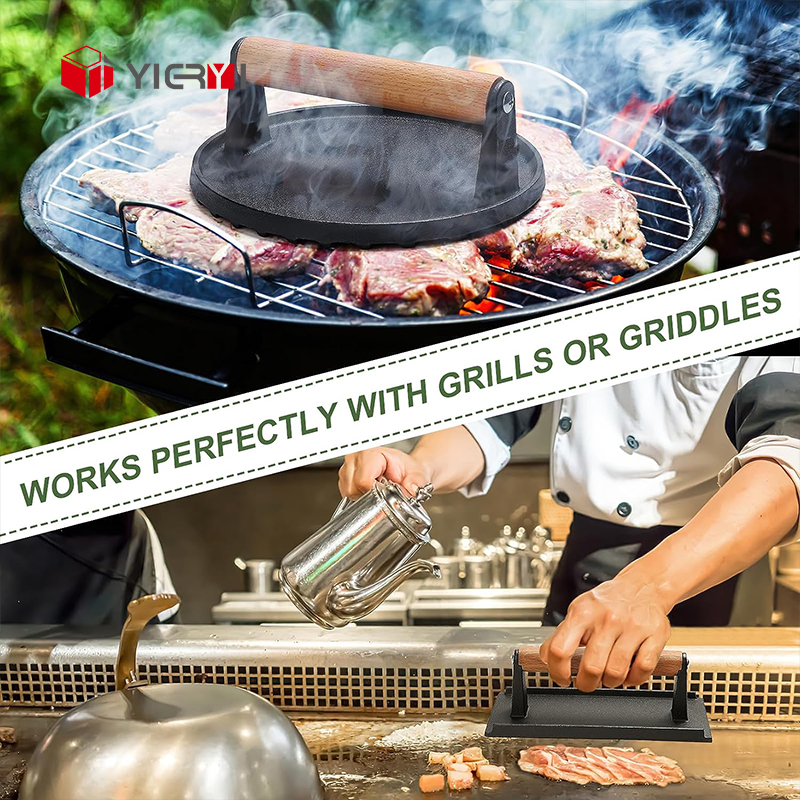Hot Sale Griddle Grill Cooking Lron Burger Press Smash Burger Press Hamburger Steak Patty BBQ Maker Smasher