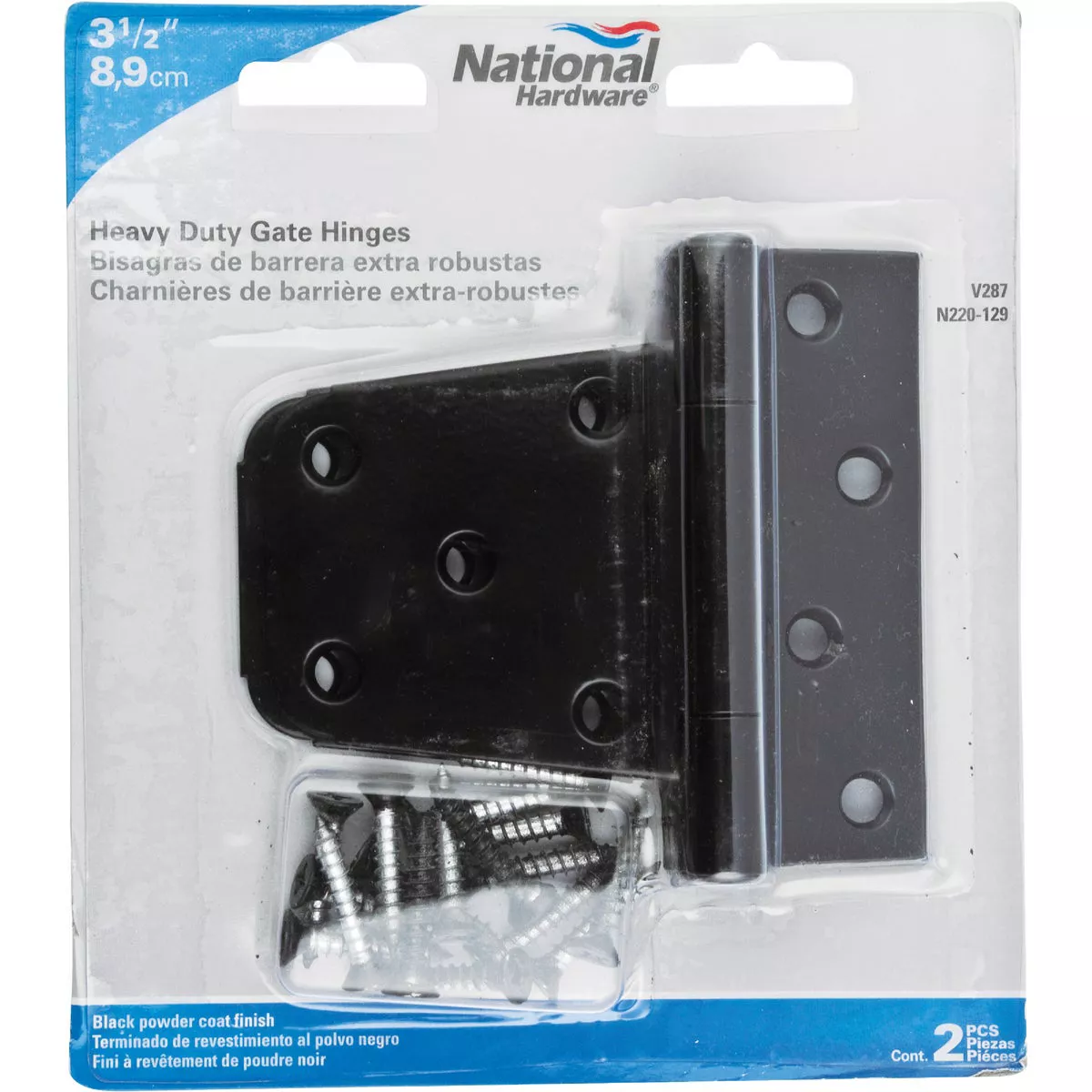 National Hardware 3-1/2 In. Black Extra Heavy Gate Hinge