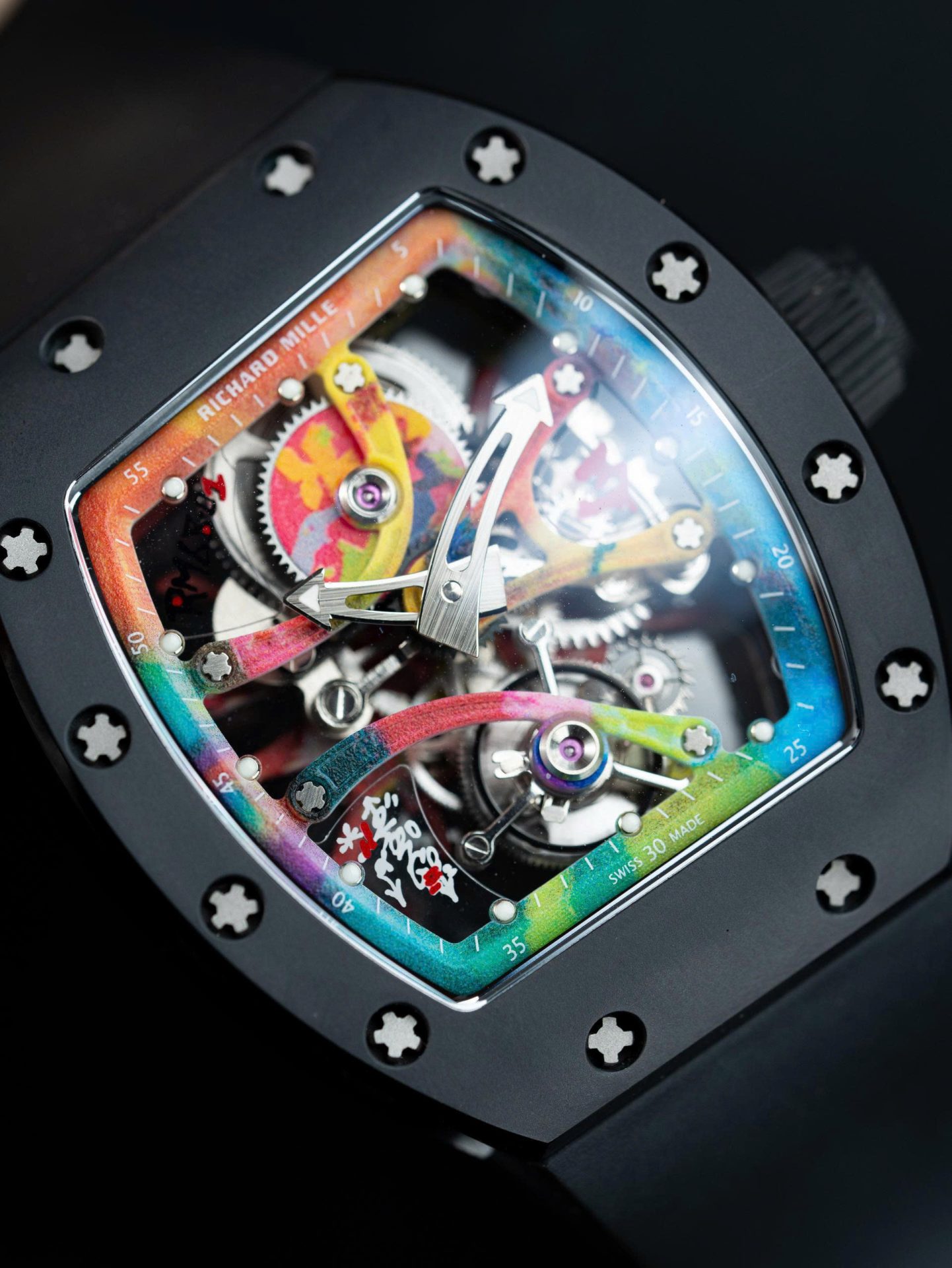 Richard Mille RM68-01 Cyril Kongo Imitation Watches Black Ceramic Rubber Strap 45mm - Top club
