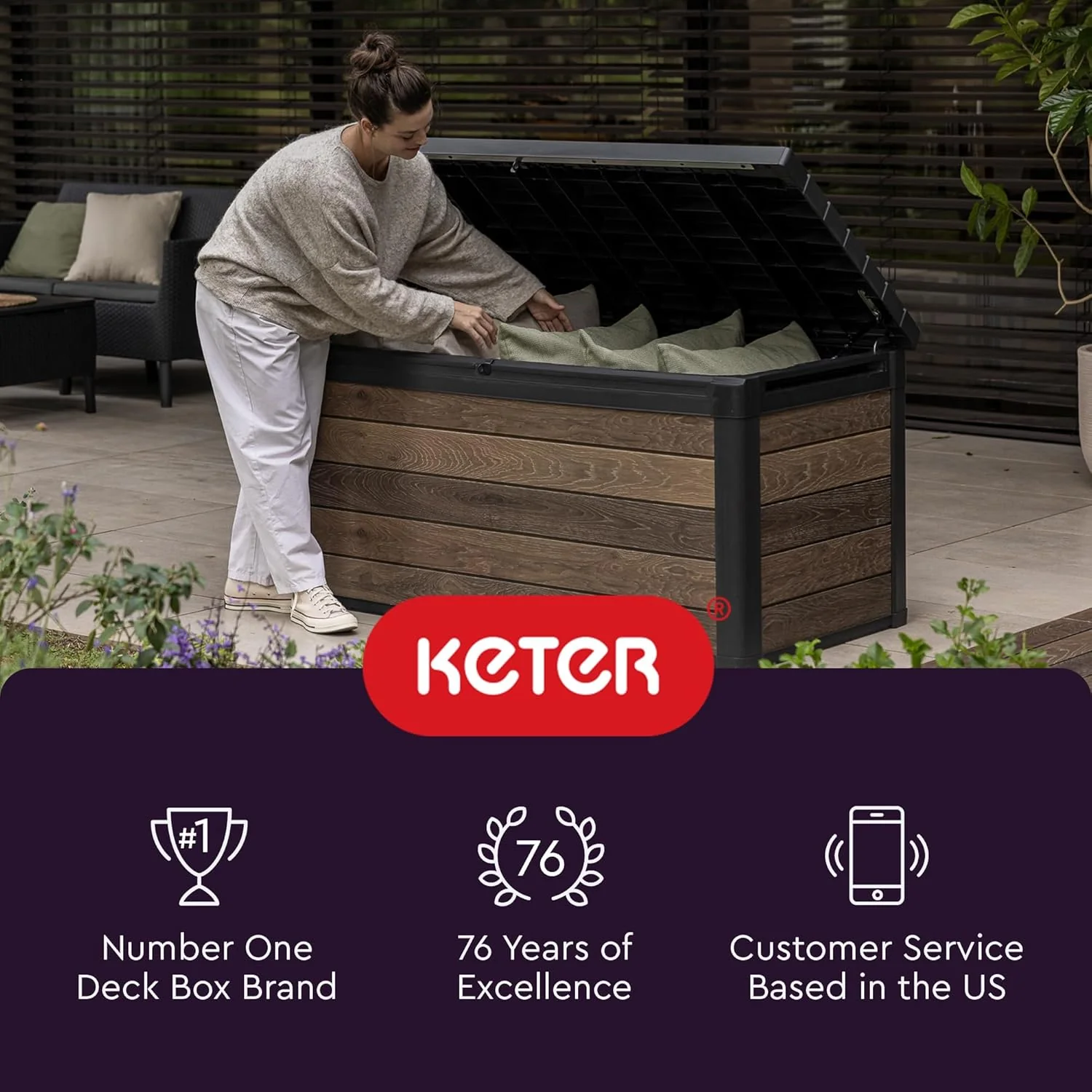 200 Gallon Resin Deck Box, 59.7 in L x 28.5 in W x 35.4 in H - Image 11 200 Gallon Resin Deck Box, 59.7 in L x 28.5 in W x 35.4 in H - Image 11
