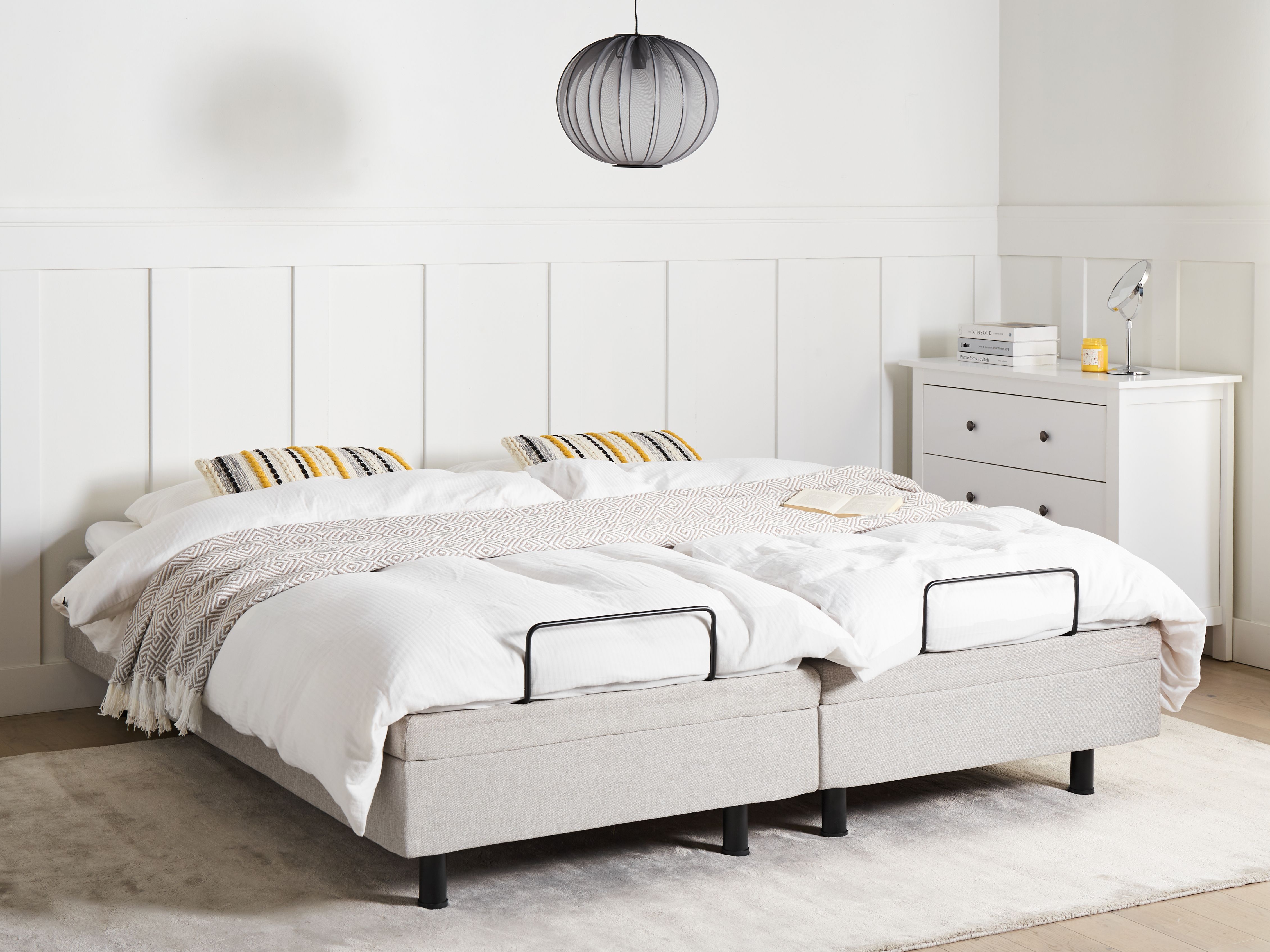 Adjustable Bed without Headboard Fabric DUKE 180 x 200 cm (EU Super King) Beige