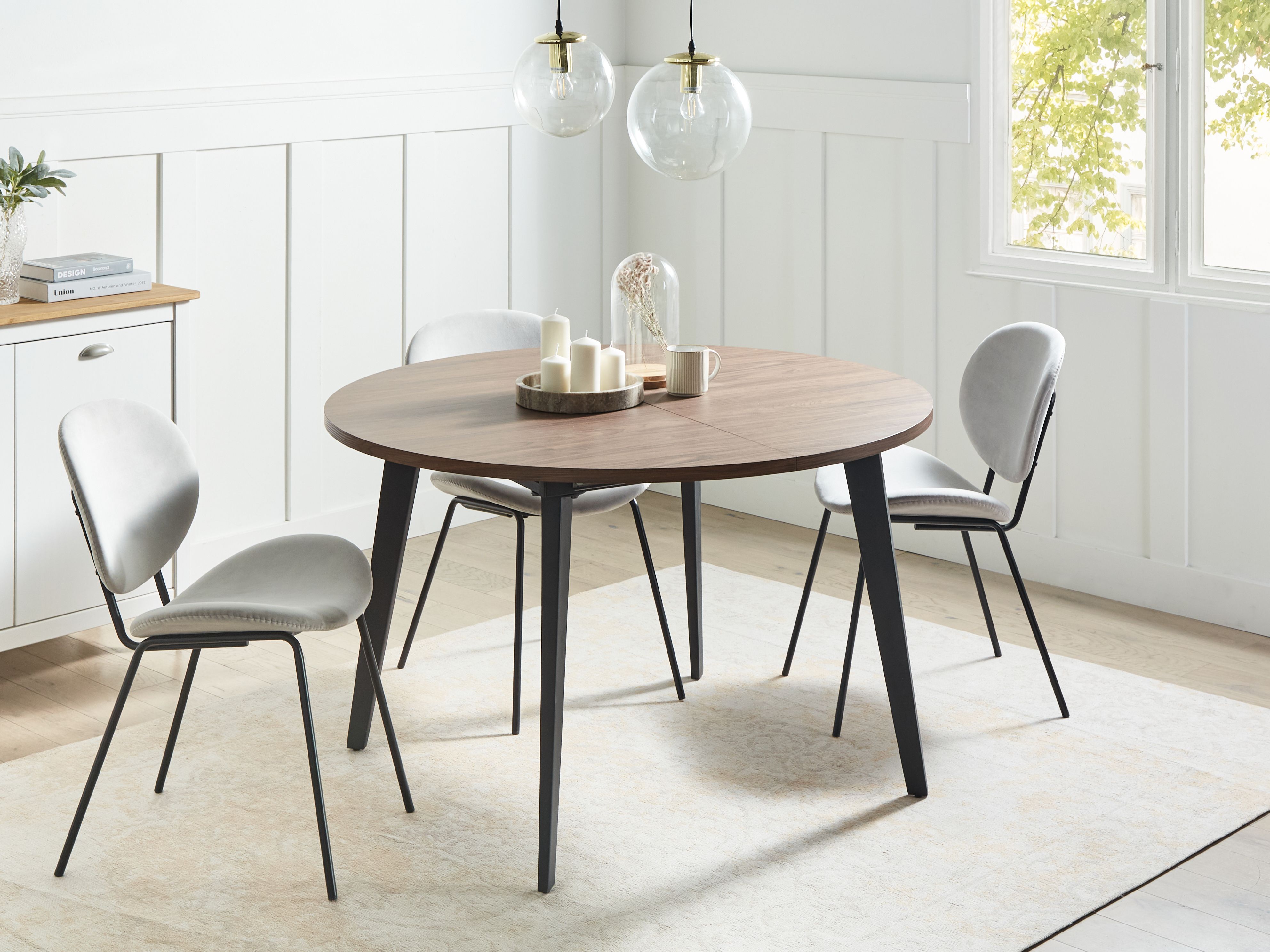 Extending Dining Table BOVINA Dark Brown 120/150 cm 120 cm