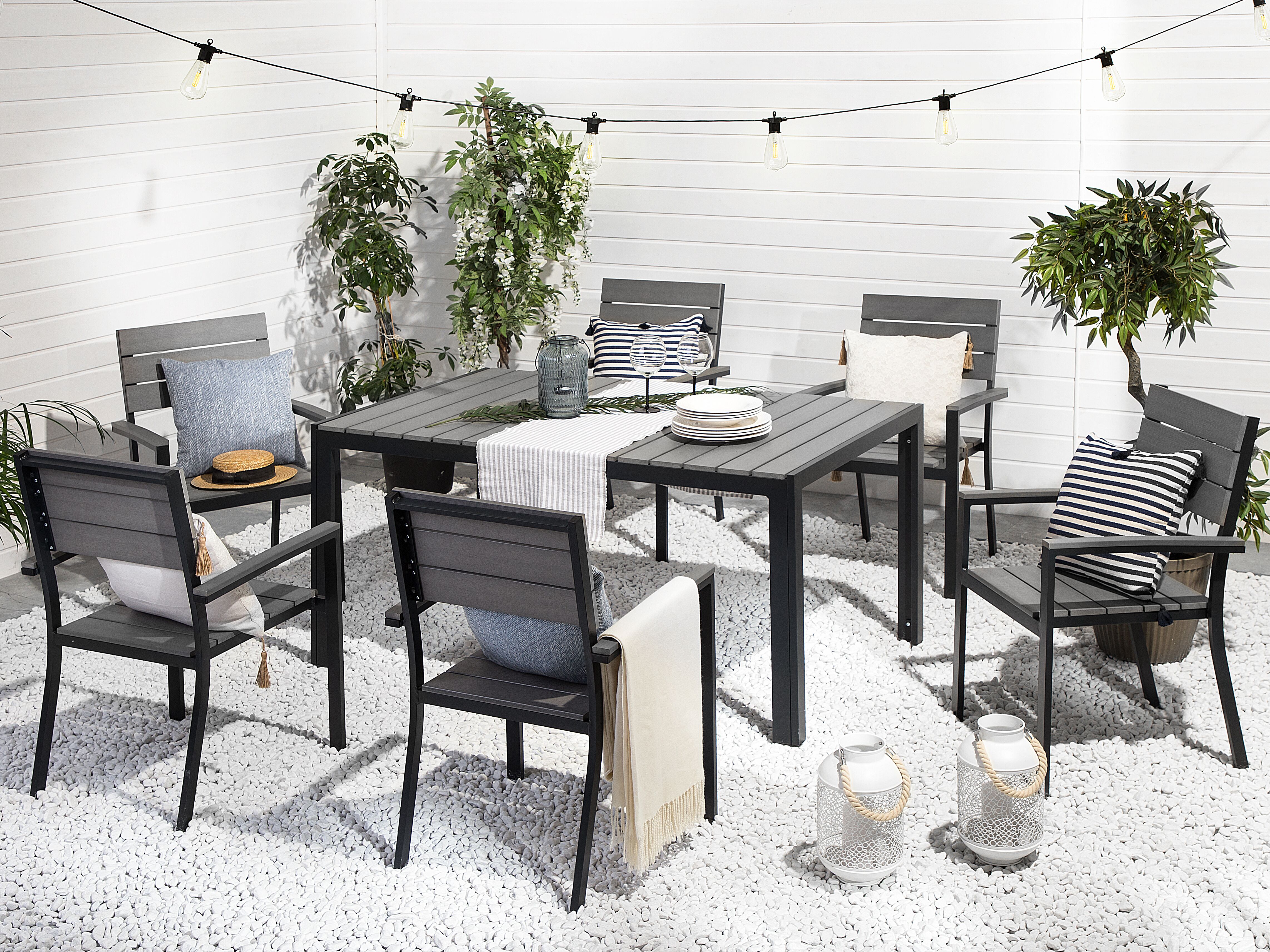 Garden Dining Table COMO 150 cm 90 cm Grey
