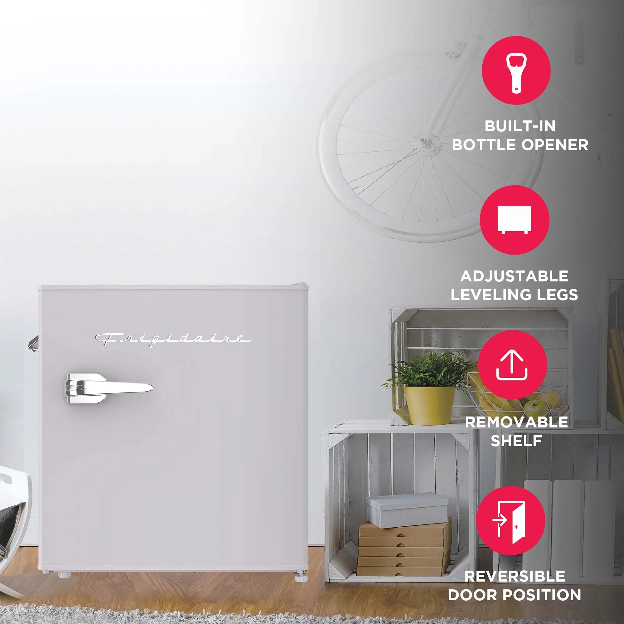 Frigidaire 1.6 Cu ft. Retro Compact Refrigerator with Side Bottle Opener, Coral - Image 31