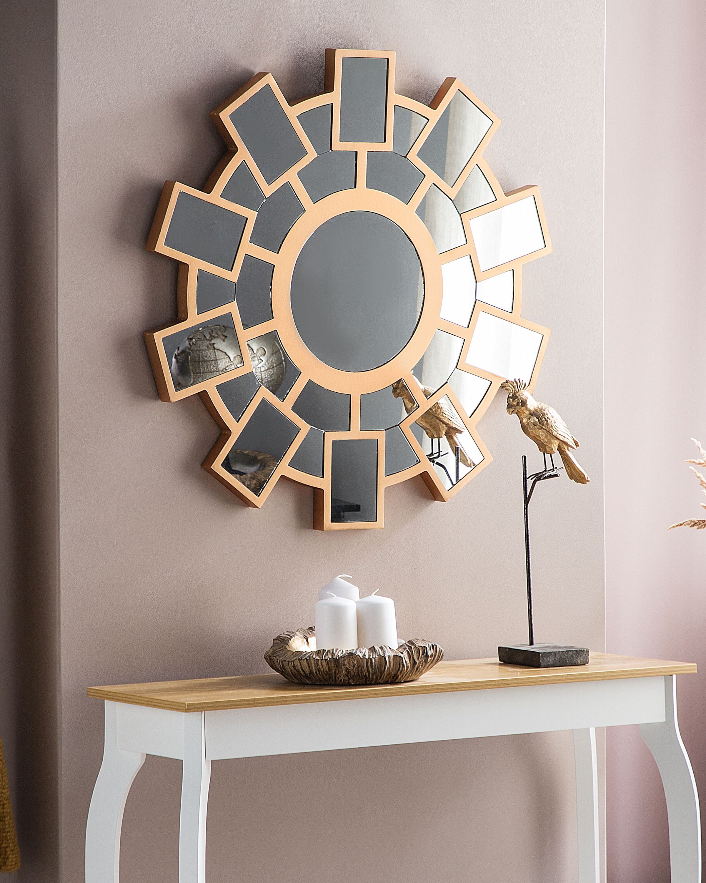 Wall Mirror ROZEL 80 cm 80 cm Golden Brown