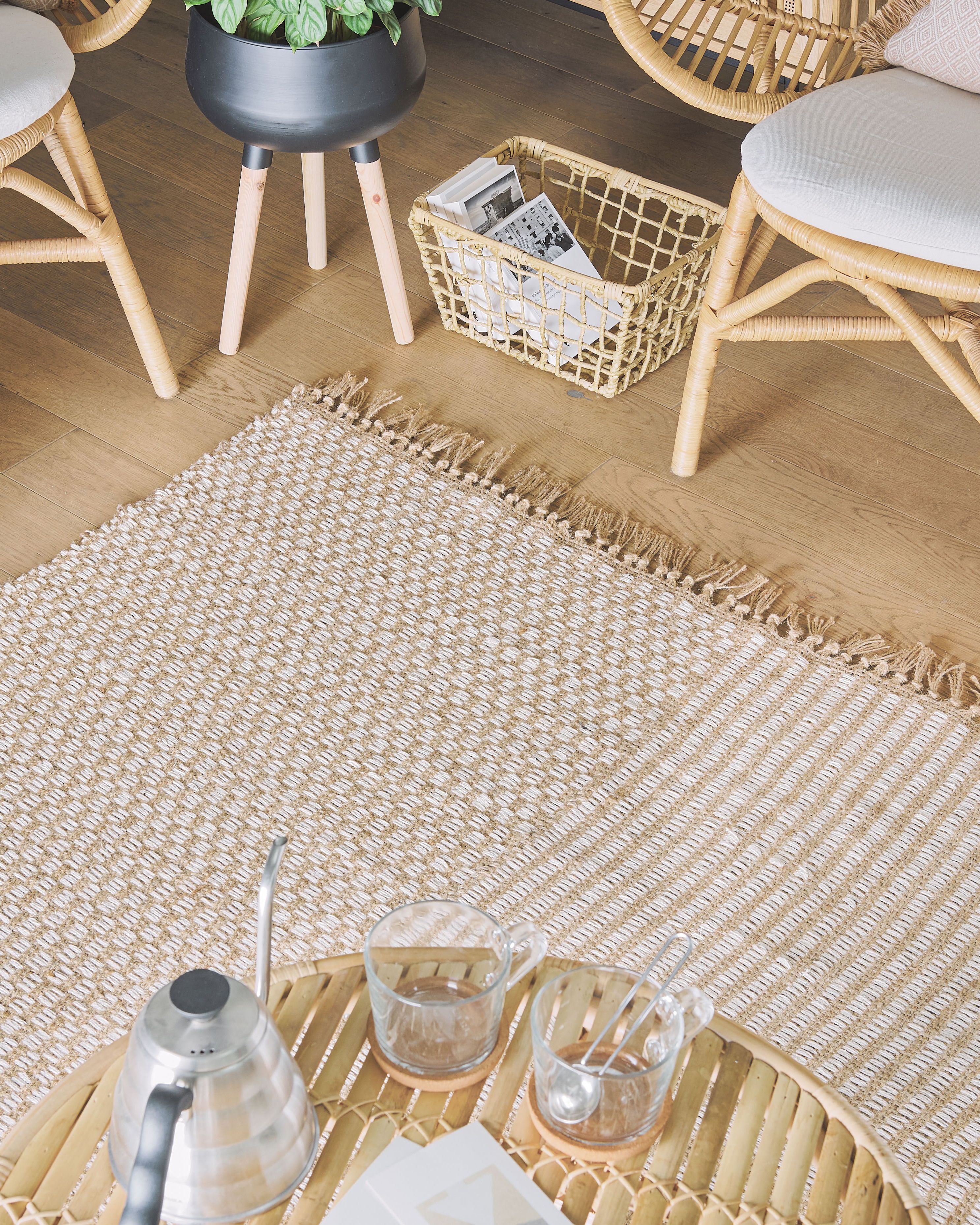 Rug ADABAG Beige 140 x 200 cm Jute