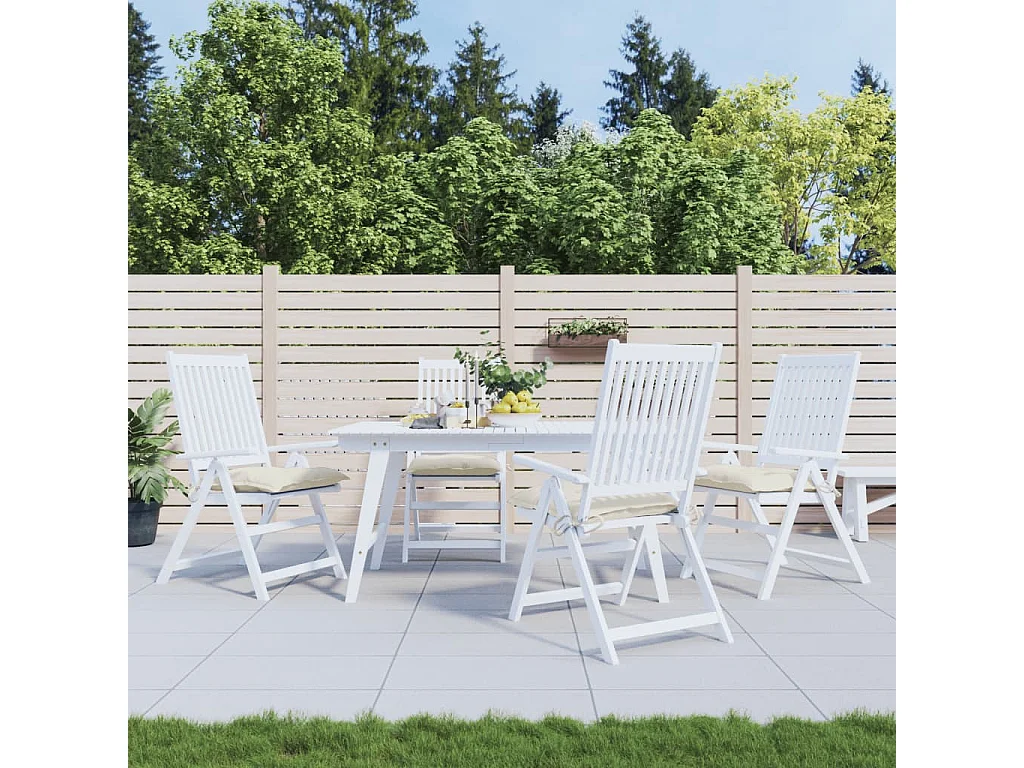 Coussins de chaise lot de 4 blanc crème 50x50x7 cm tissu oxford