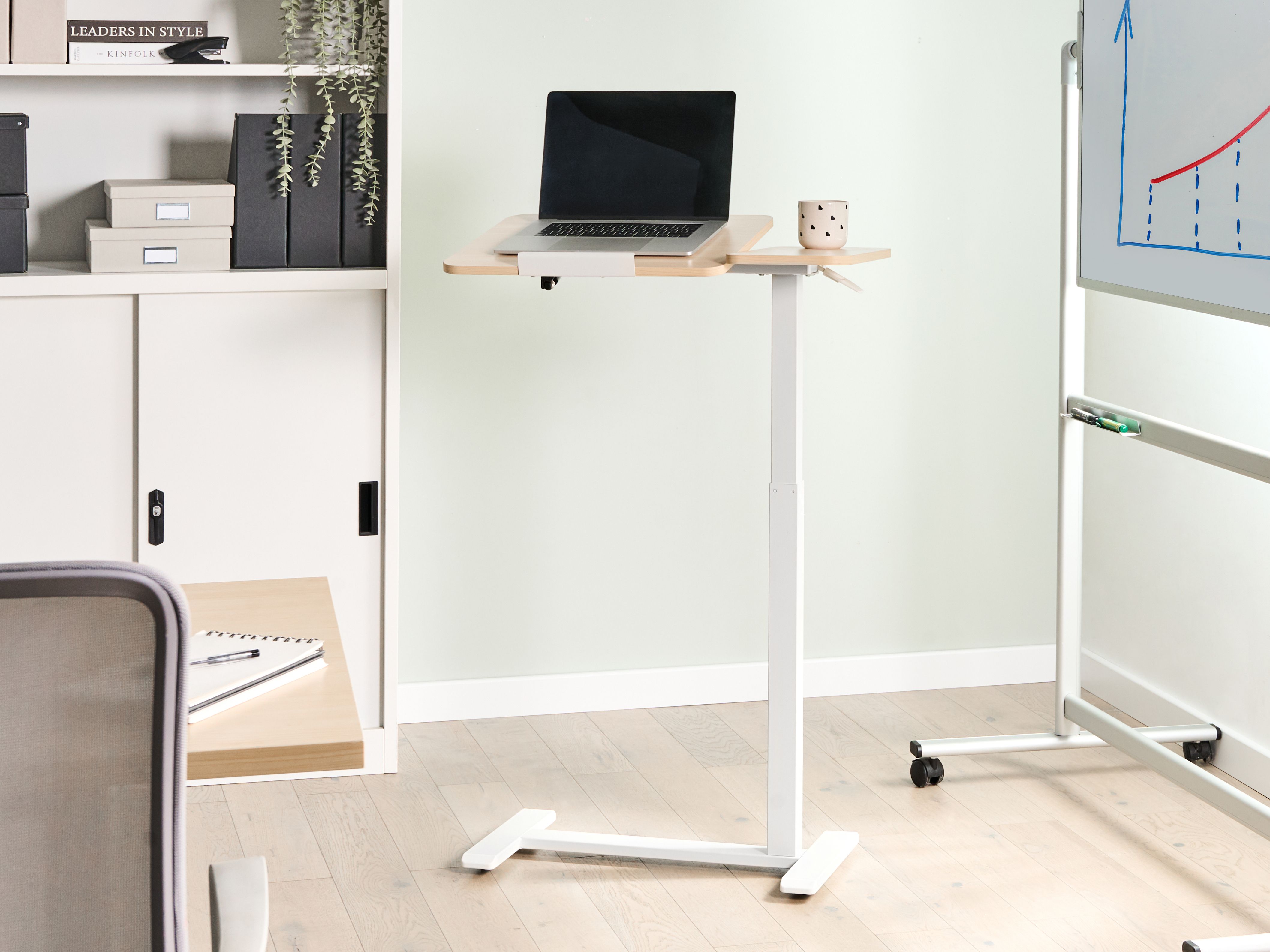 Manual Adjustable Laptop Stand SCHOLA Light Brown/ White 70 cm 40 cm