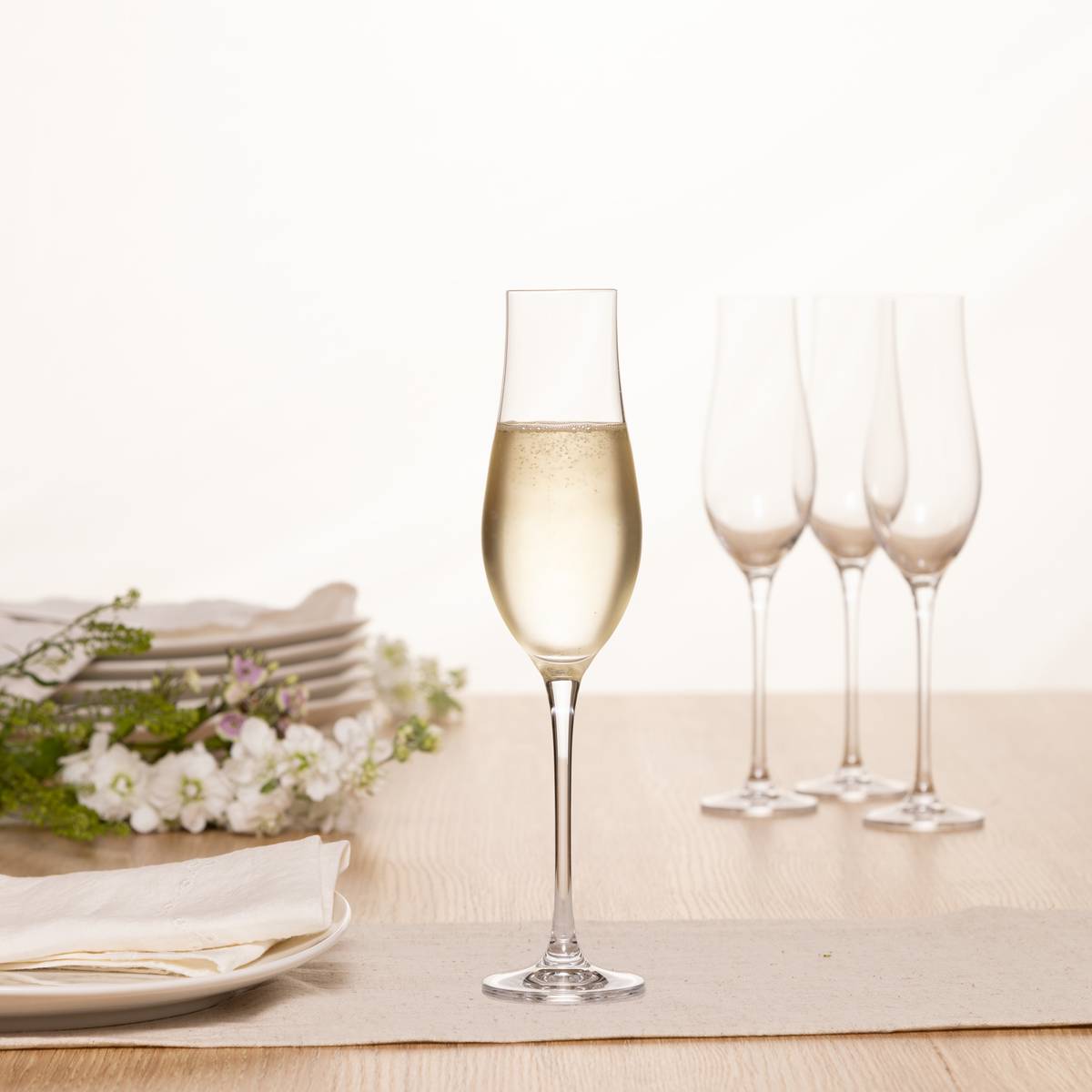 Set of 6 champagne flutes "Oriane" 200 ml, Transparent