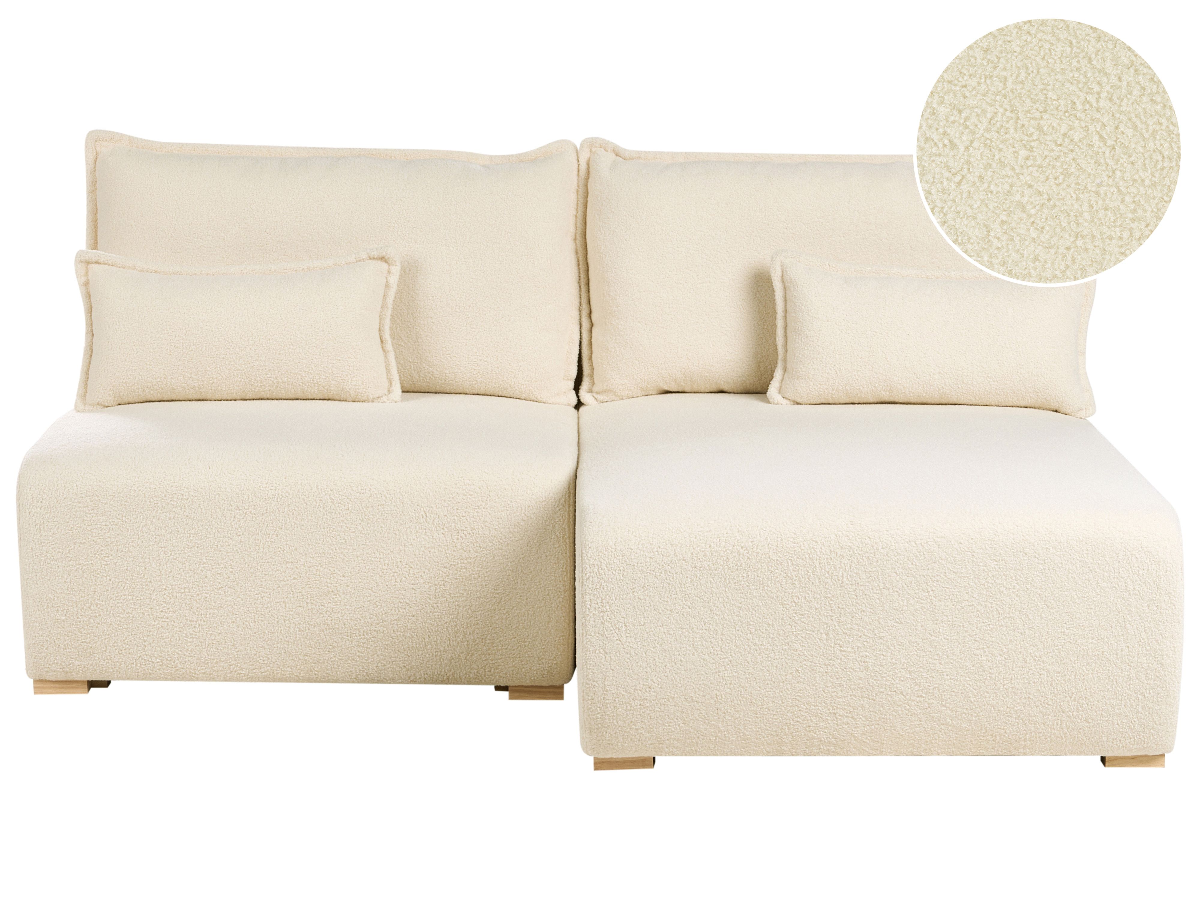 Modular Corner Sofa NERBO Boucle Off-White Left Hand