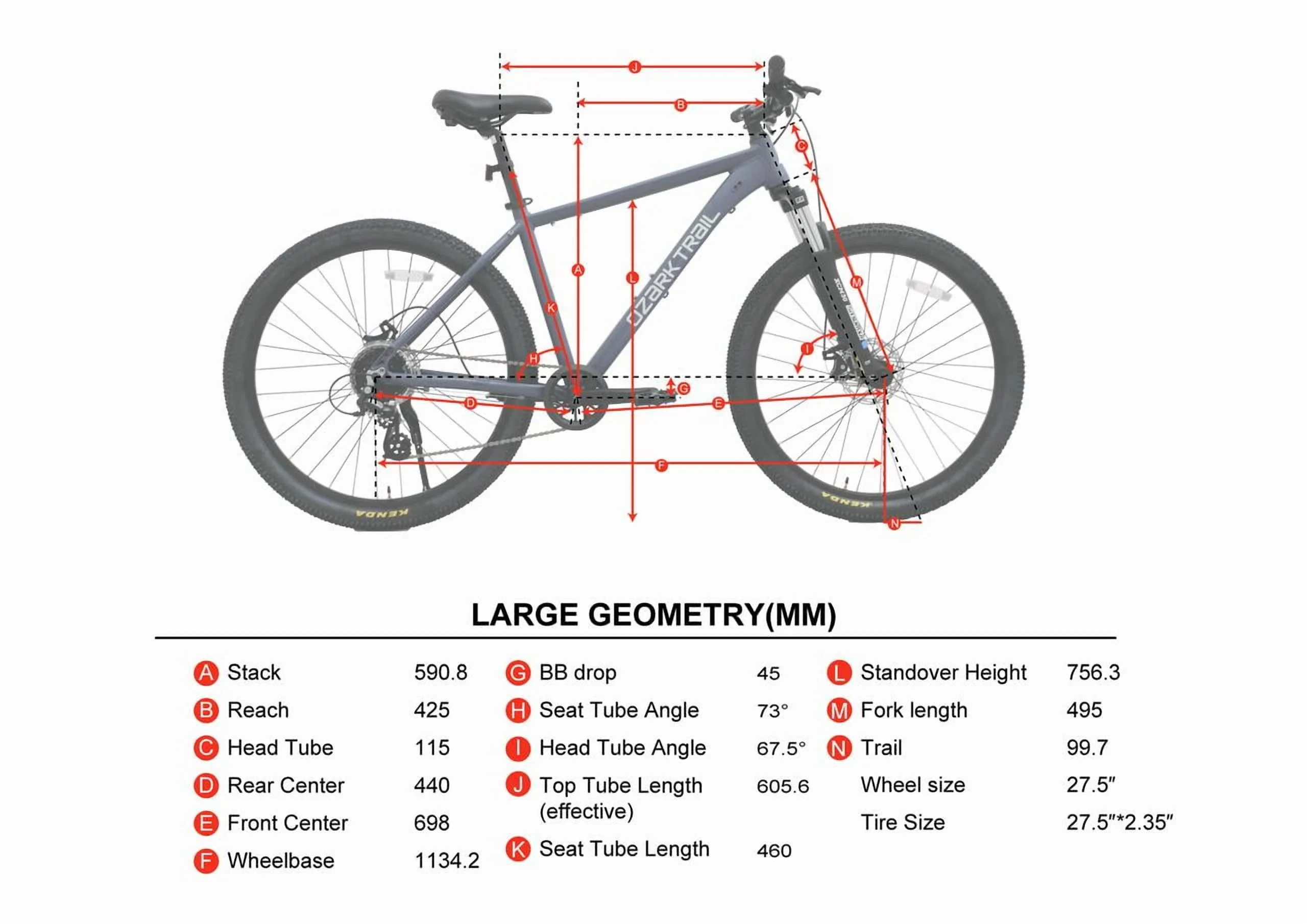 27.5" Ozark Trail M.2 Ridge Mountain Bike, Medium Frame, Fits Riders 5'3" - 5'8", Blue, Adult, Unisex - Image 15