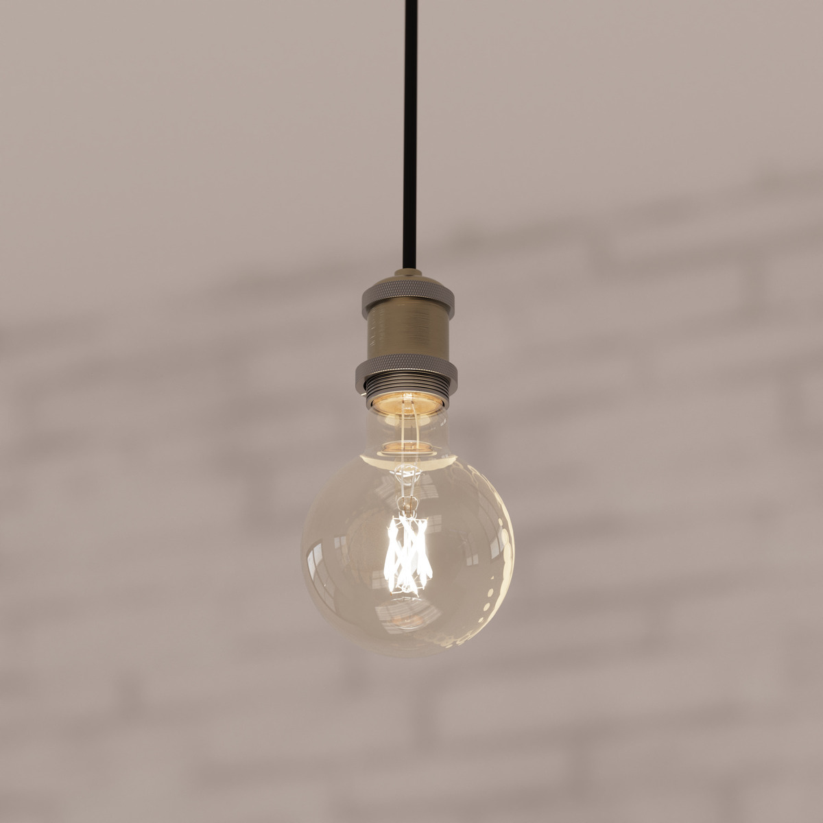 Metal suspension lamp Gilt, D.5 cm