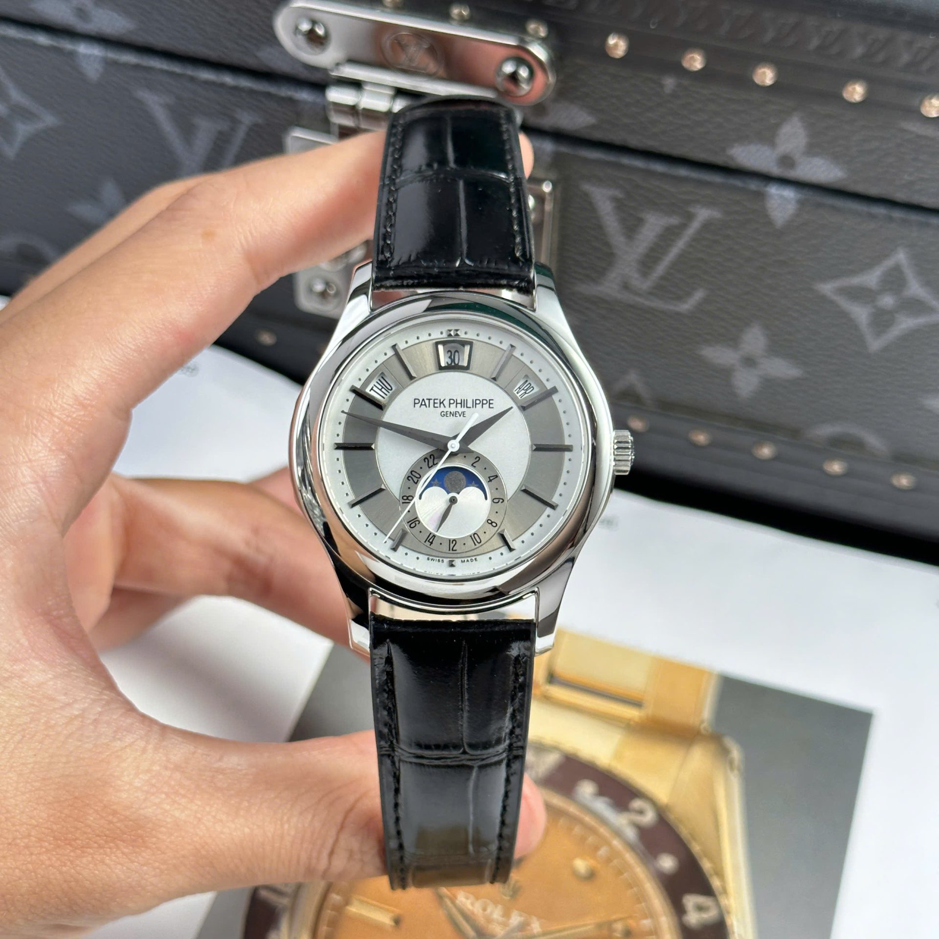 Patek Philippe Complications 5205G Replica Watch Leather Strap 40mm - Top club